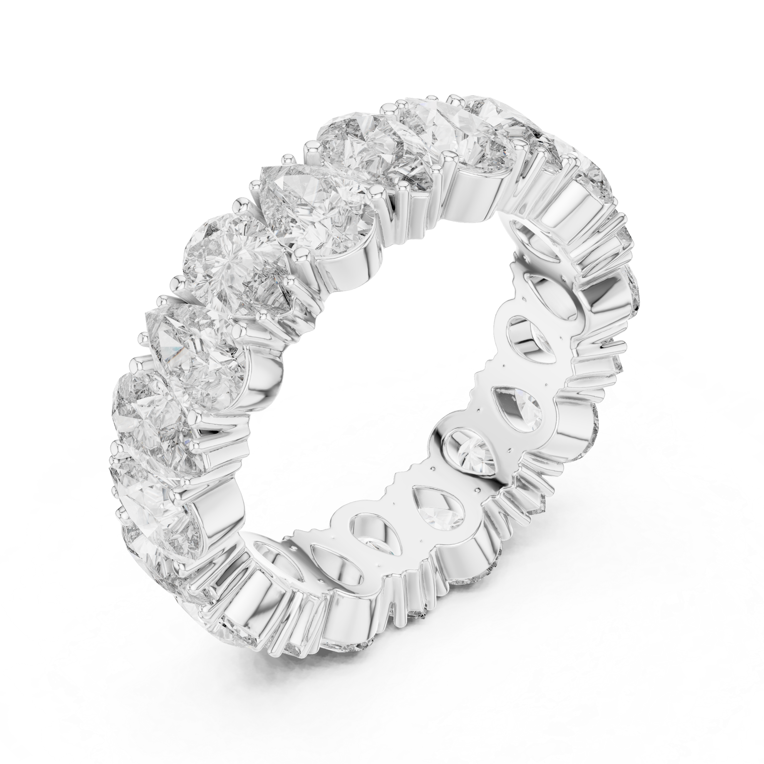 Pear Brilliant Moissanite VVS1 Eternity Band