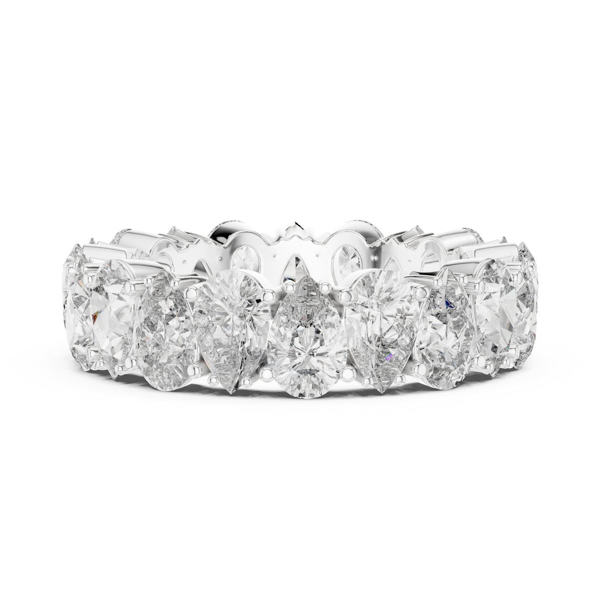 Pear Brilliant Moissanite VVS1 Eternity Band
