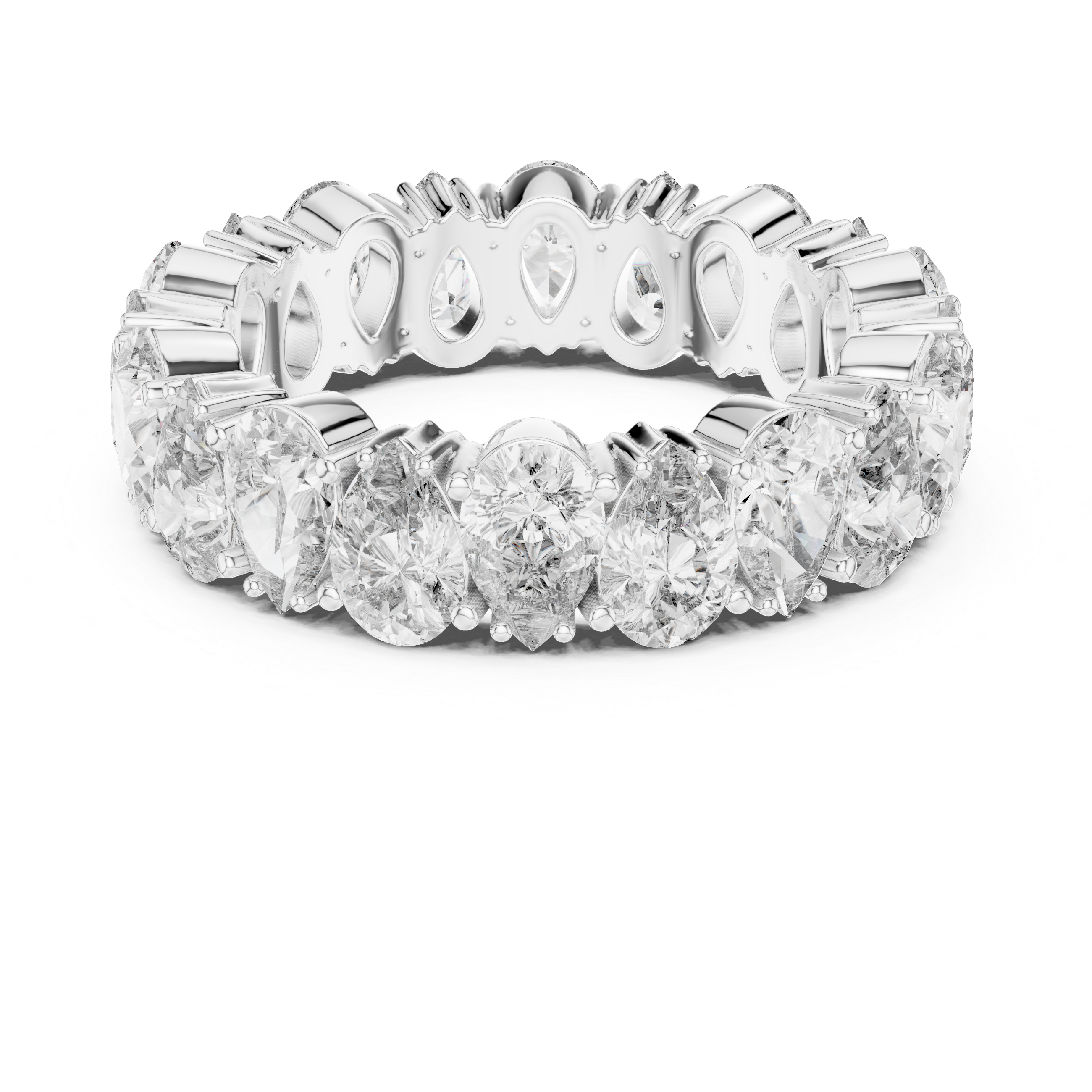 Pear Brilliant Moissanite VVS1 Eternity Band