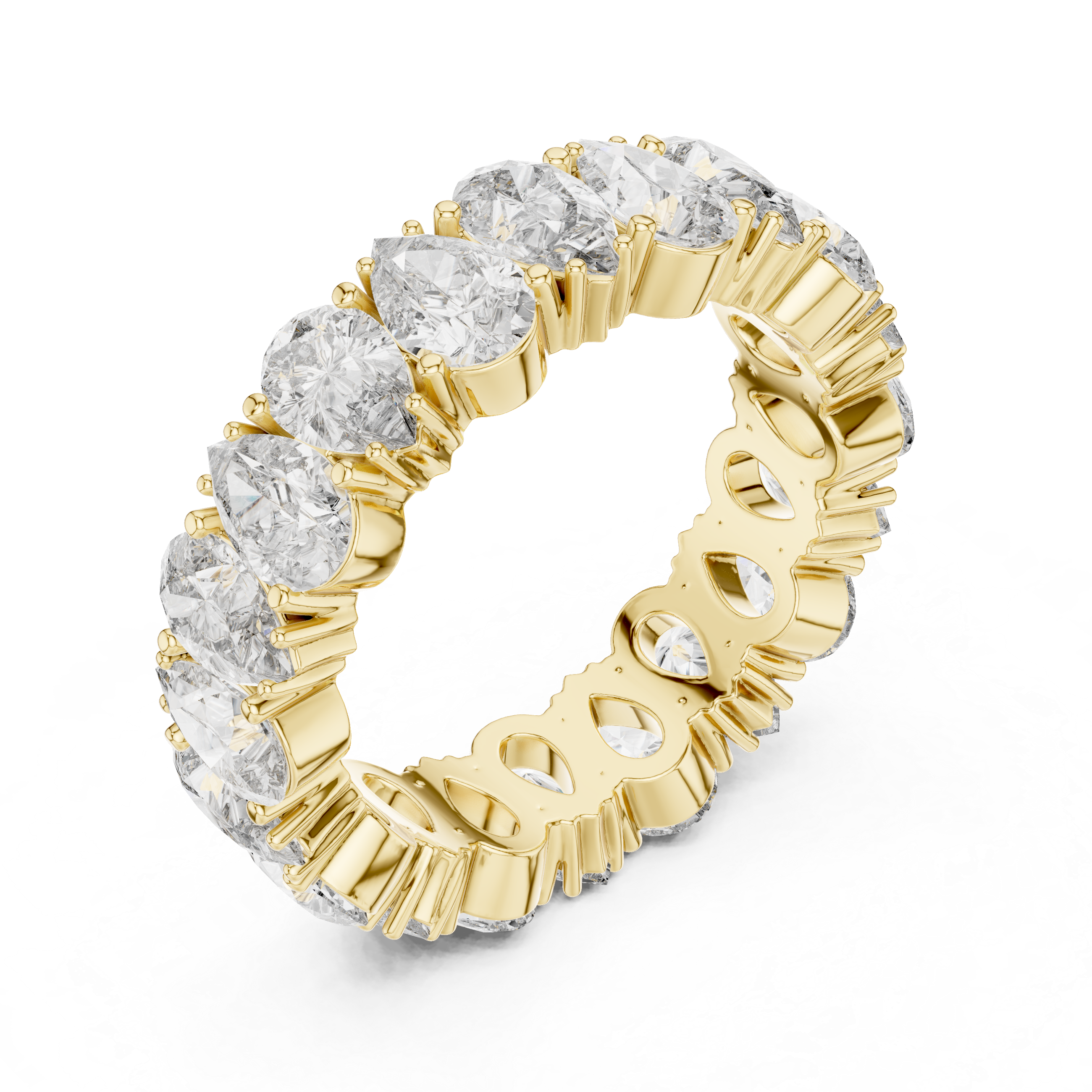 Pear Brilliant Moissanite VVS1 Eternity Band
