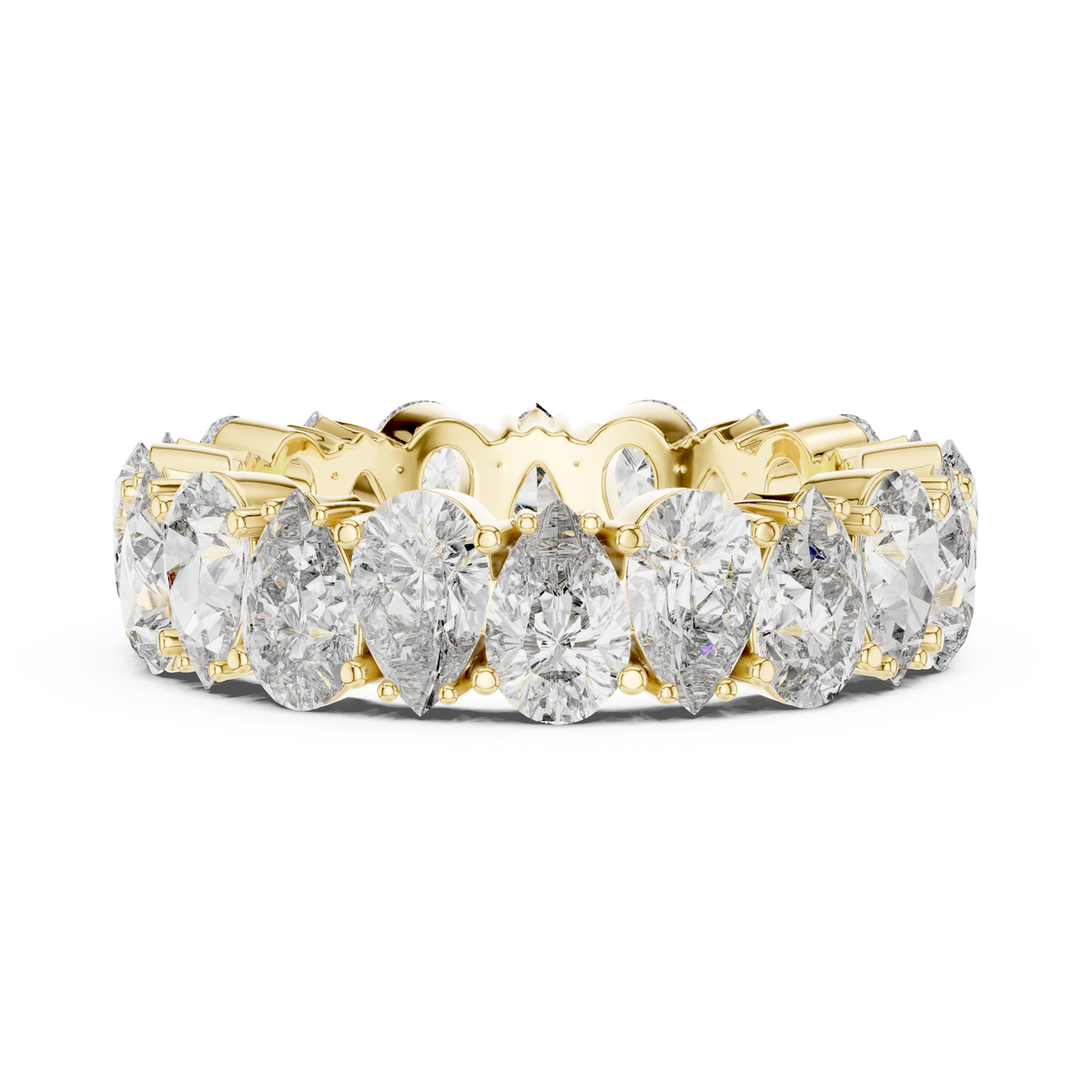 Pear Brilliant Moissanite VVS1 Eternity Band