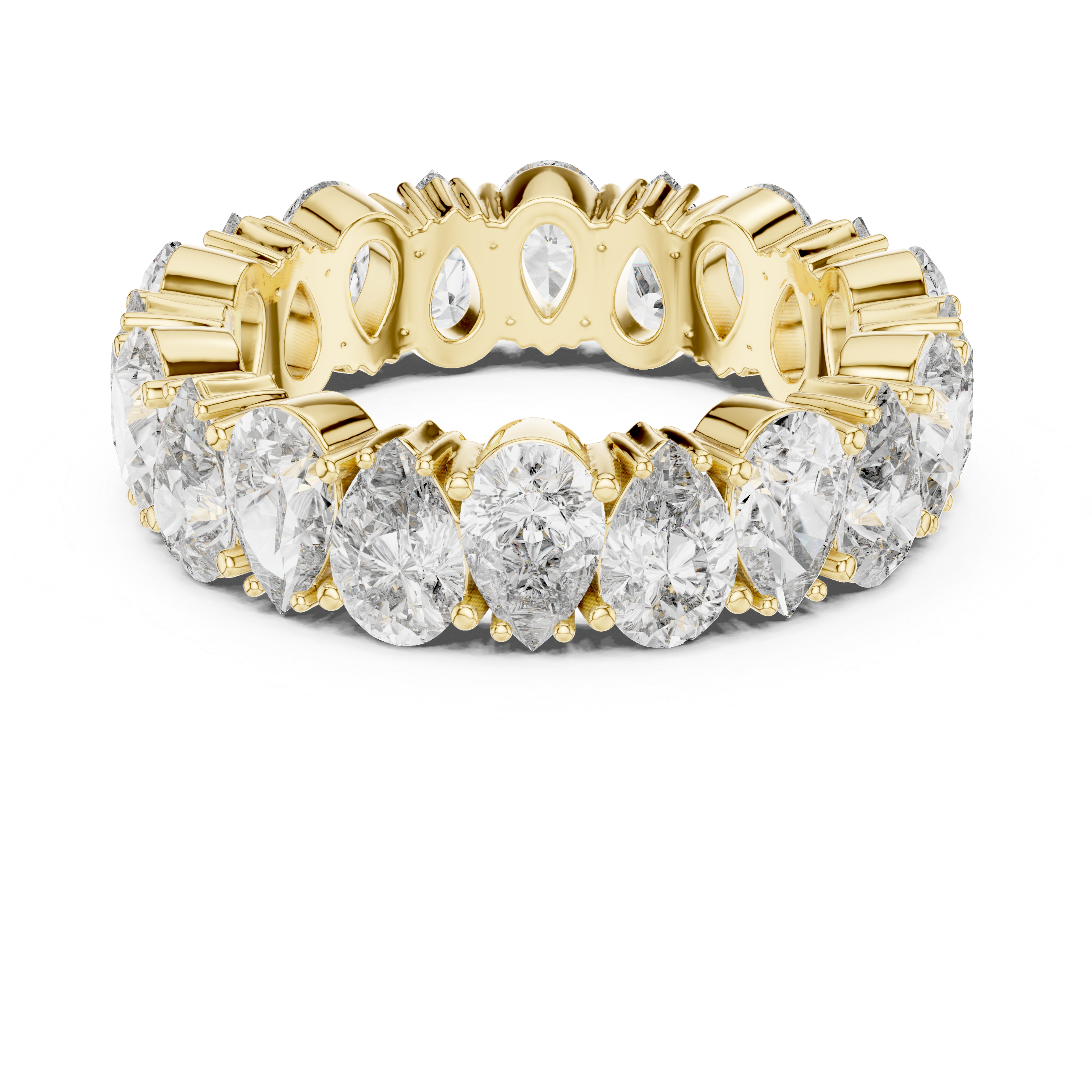Pear Brilliant Moissanite VVS1 Eternity Band