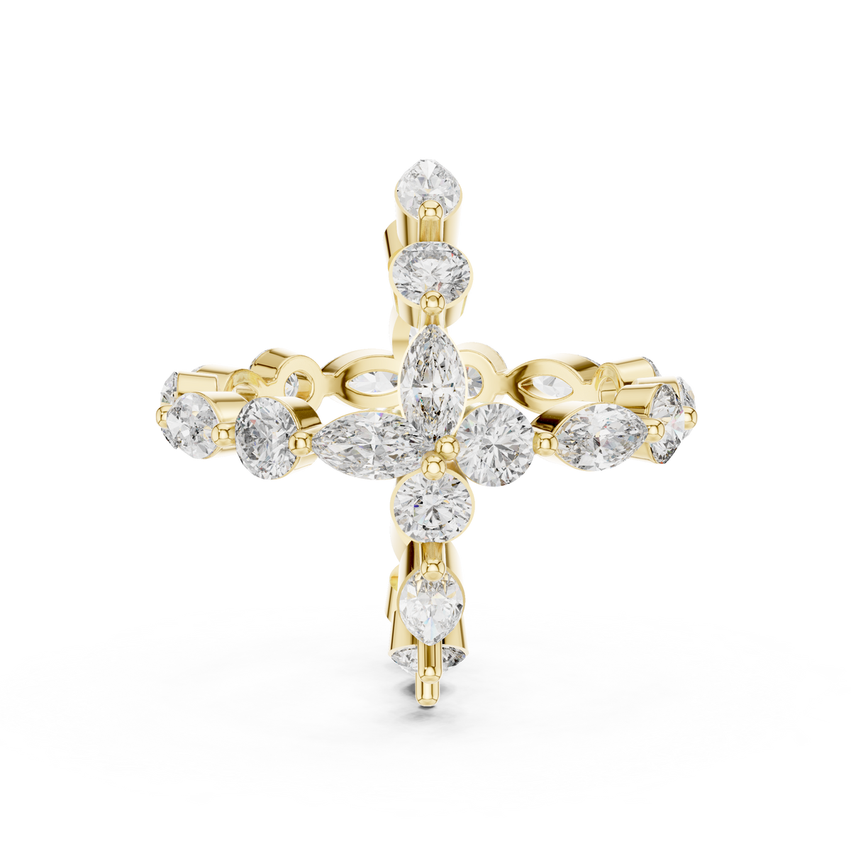 Round And Marquise Cut Brilliant Moissanite VVS1 Eternity Band