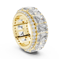 Triple Row Band Radiant And Round Brilliant Moissanite VVS1 Eternity Band