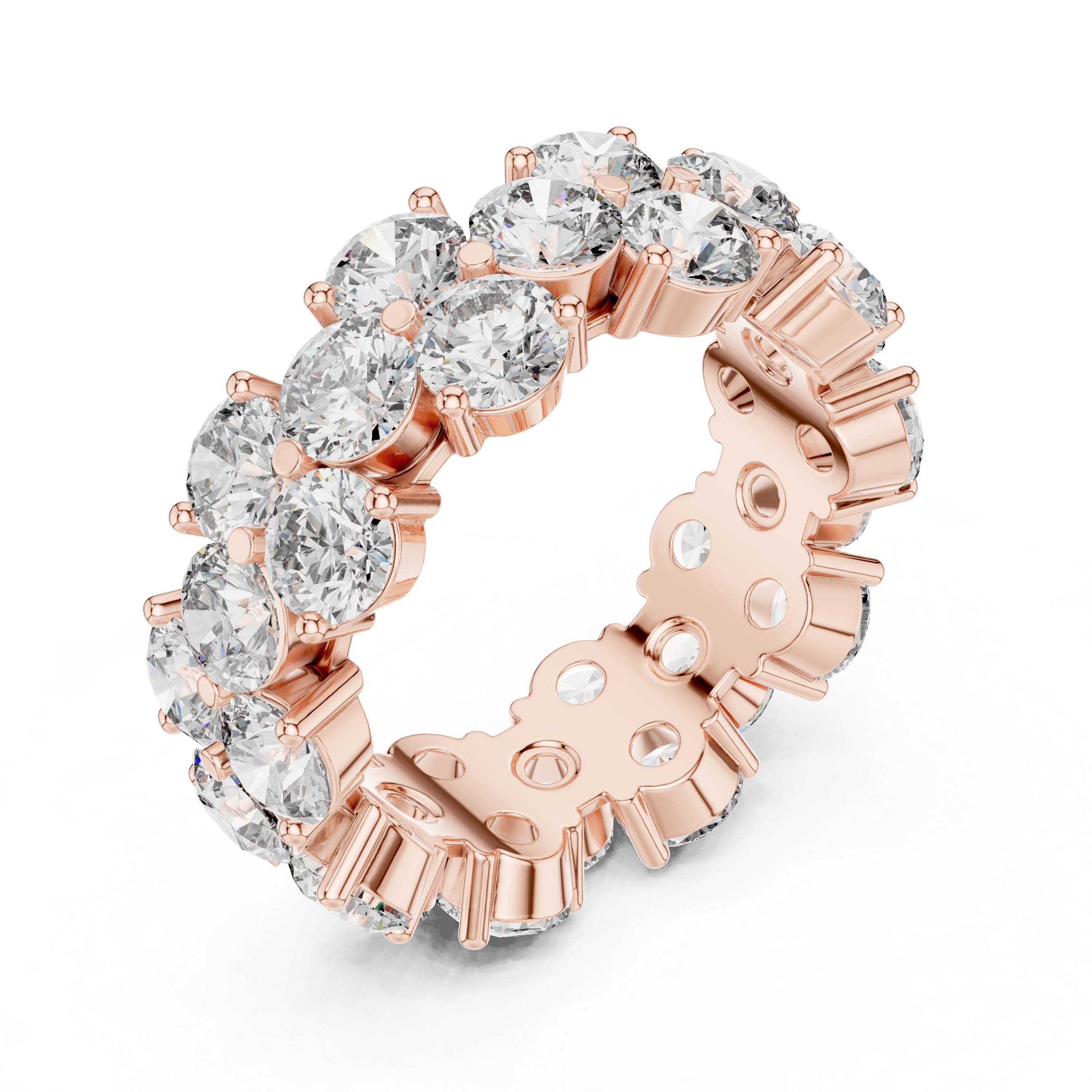 Round Cut Brilliant Moissanite VVS1 Eternity Band