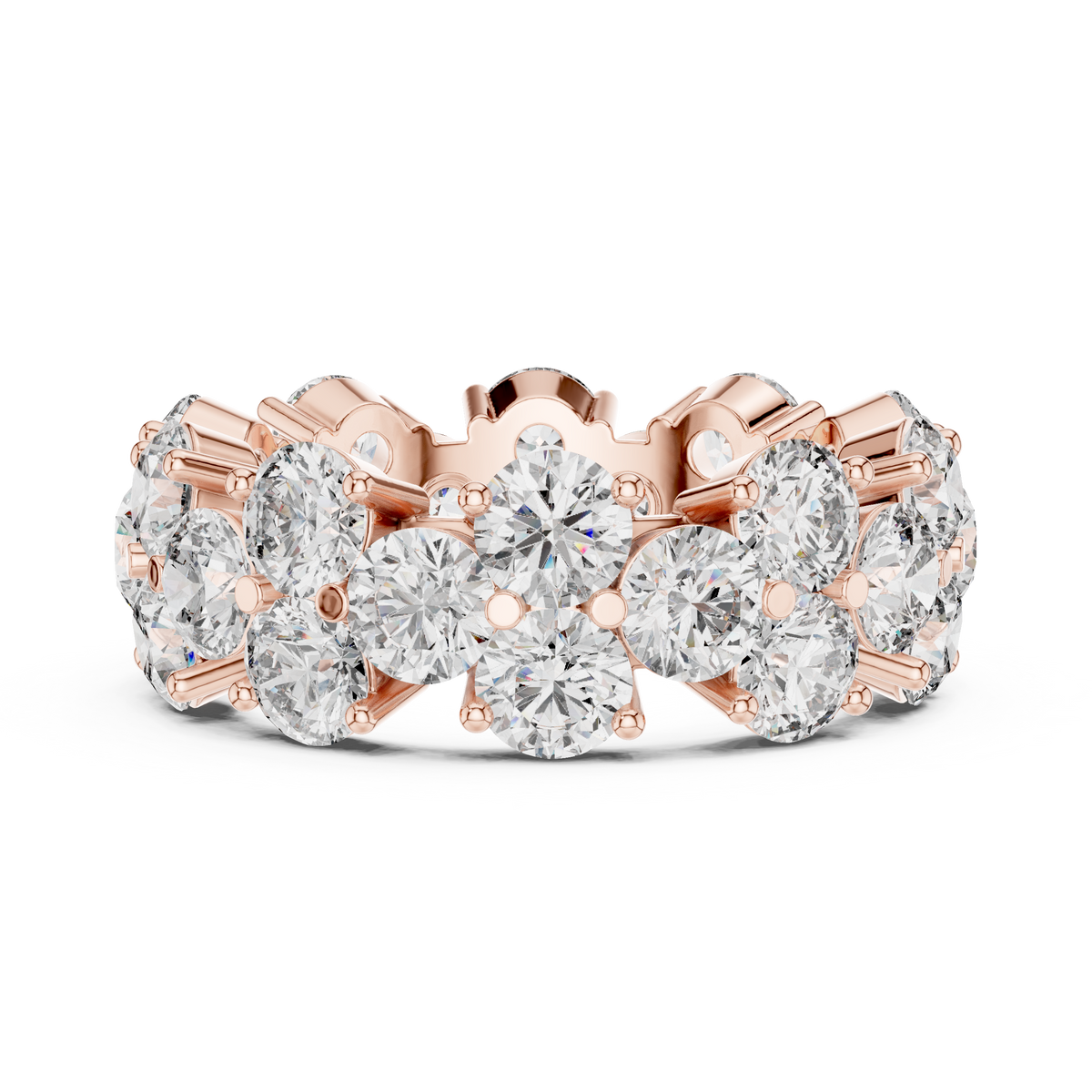 Round Cut Brilliant Moissanite VVS1 Eternity Band