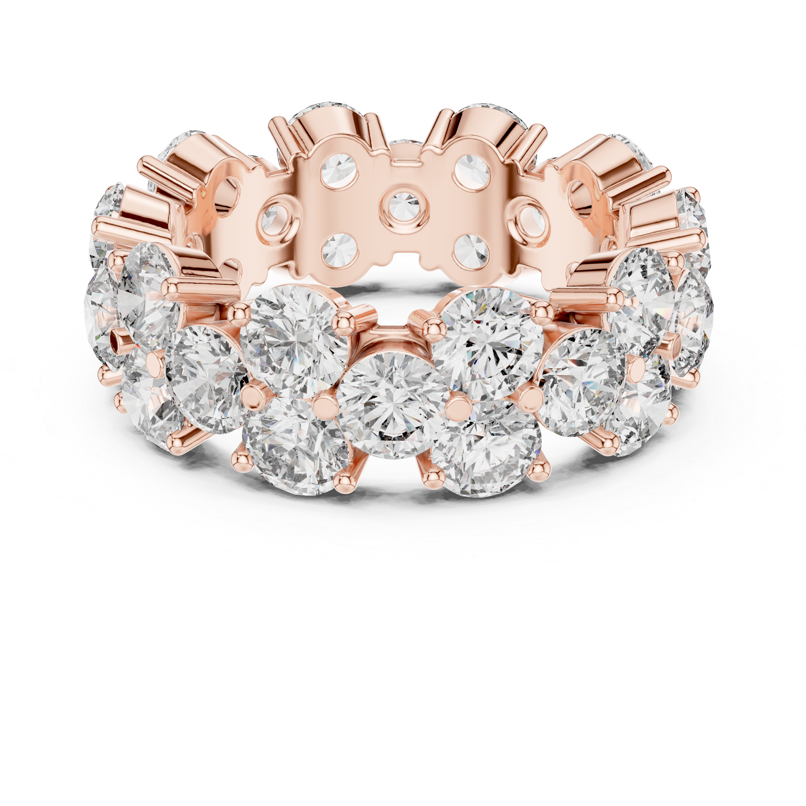 Round Cut Brilliant Moissanite VVS1 Eternity Band