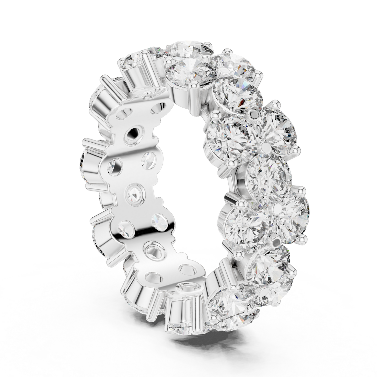 Round Cut Brilliant Moissanite VVS1 Eternity Band