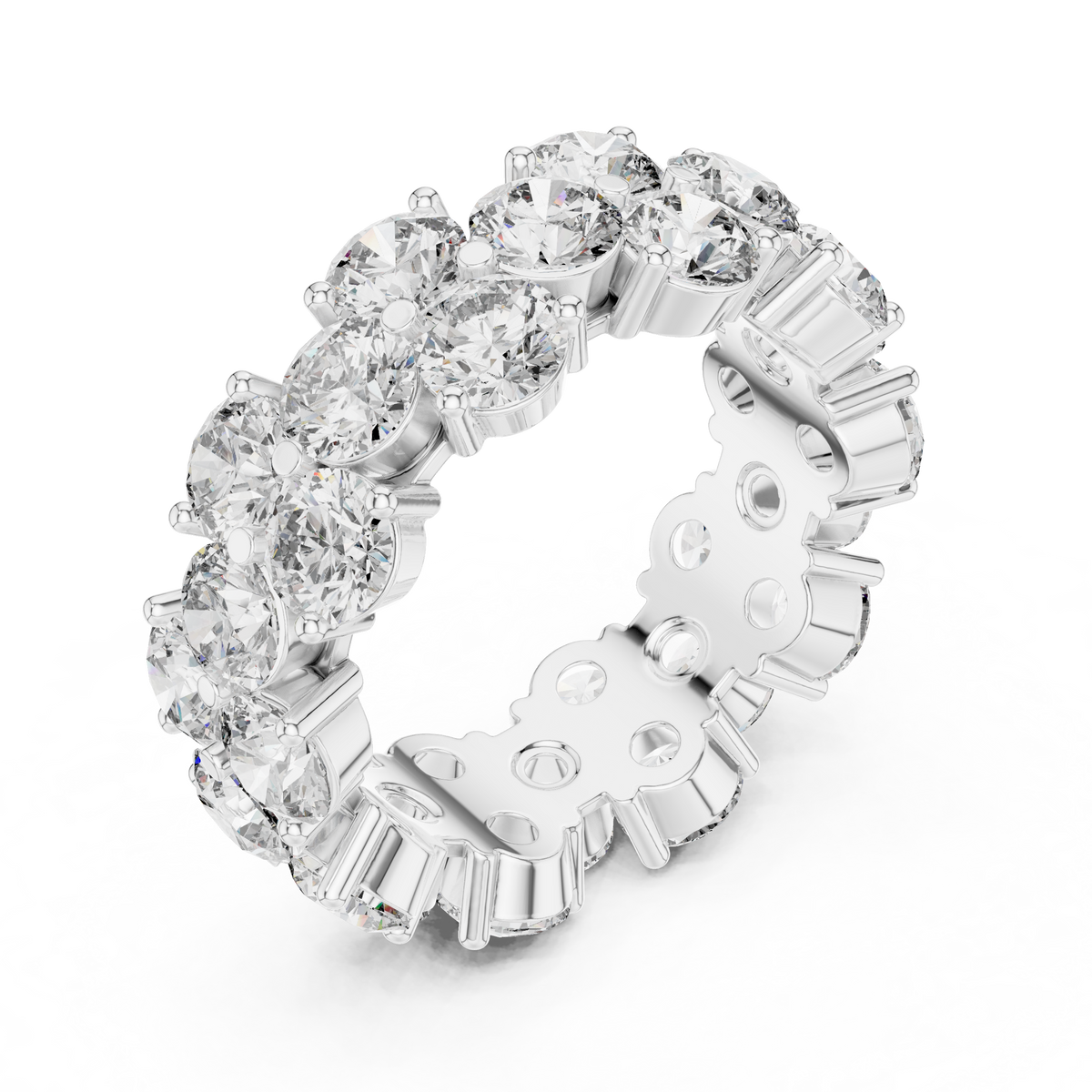 Round Cut Brilliant Moissanite VVS1 Eternity Band