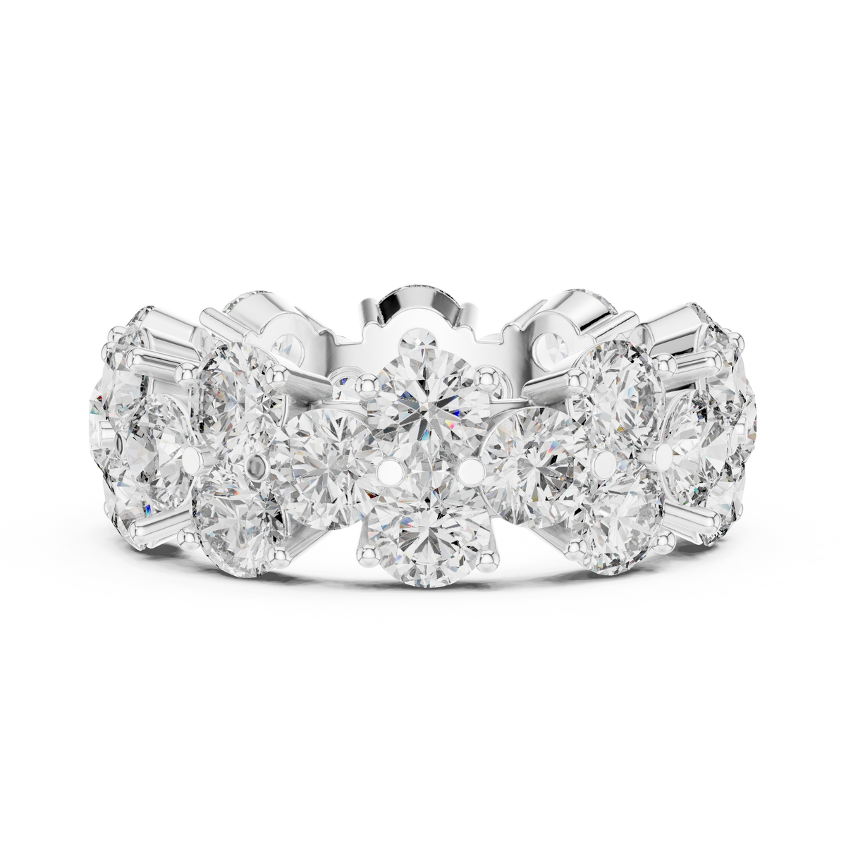 Round Cut Brilliant Moissanite VVS1 Eternity Band