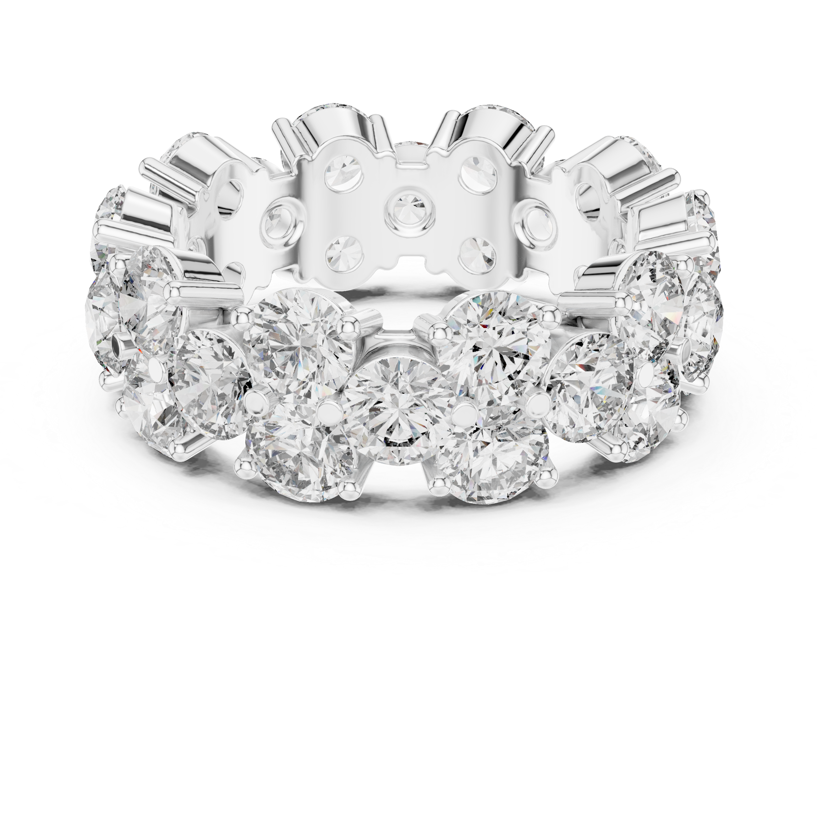 Round Cut Brilliant Moissanite VVS1 Eternity Band