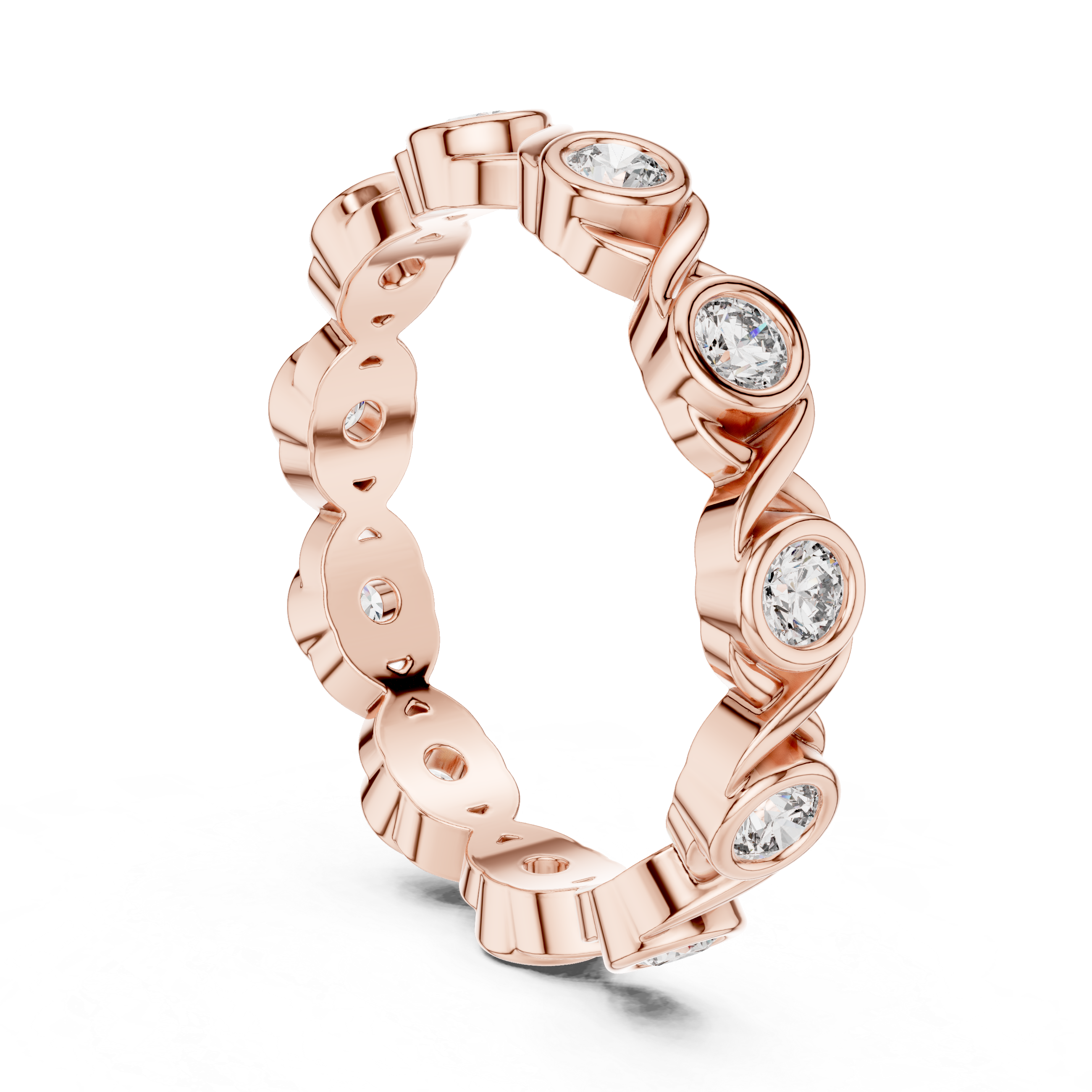 Round Cut Brilliant Moissanite VVS1 Eternity Band