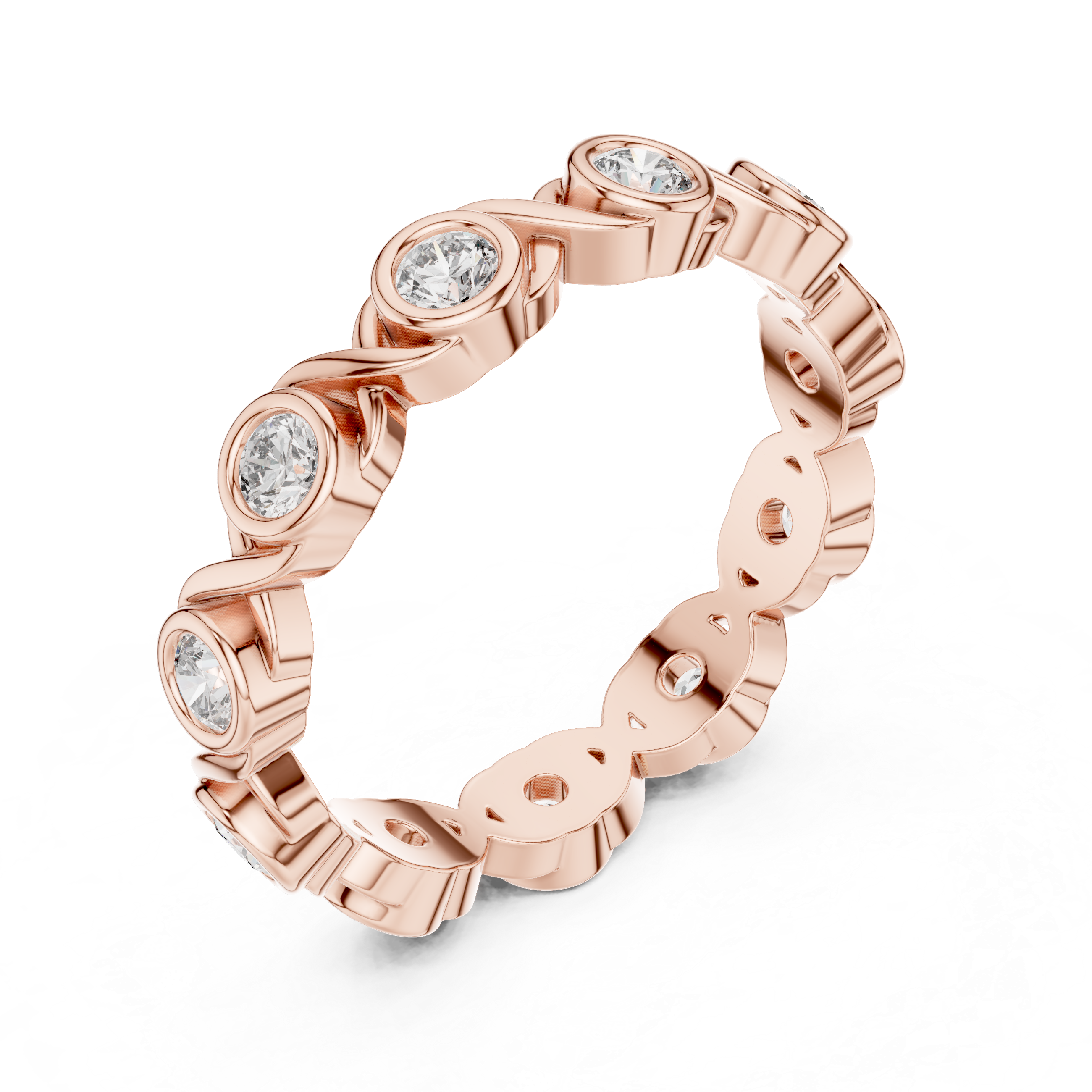 Round Cut Brilliant Moissanite VVS1 Eternity Band