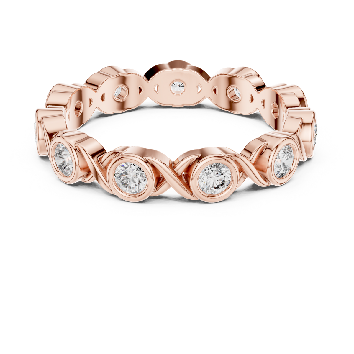 Round Cut Brilliant Moissanite VVS1 Eternity Band