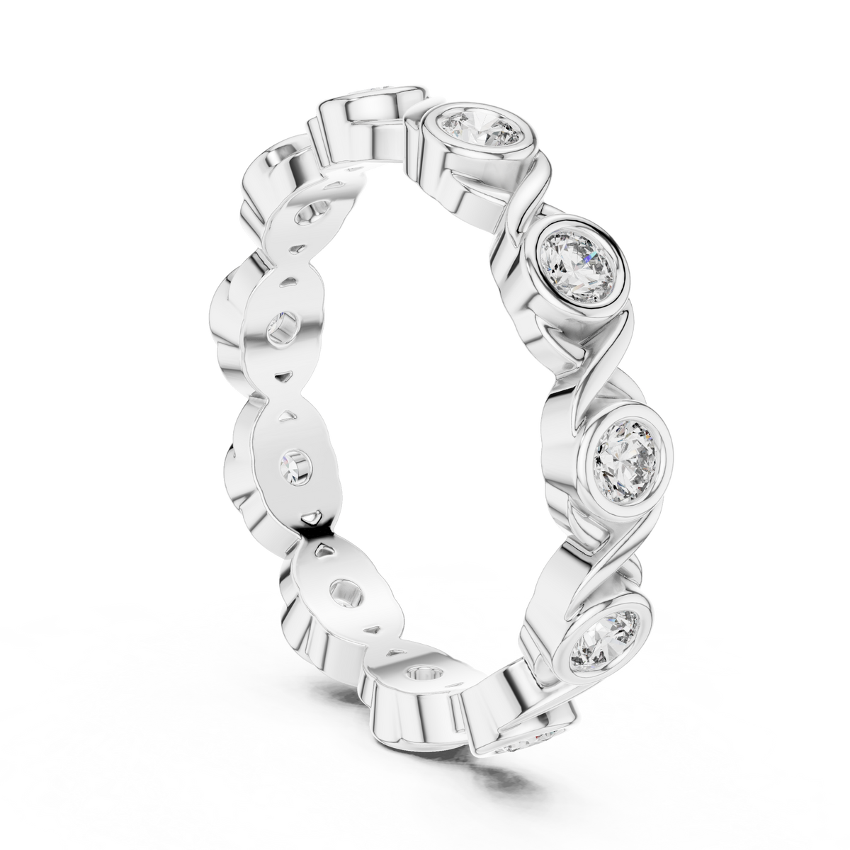 Round Cut Brilliant Moissanite VVS1 Eternity Band