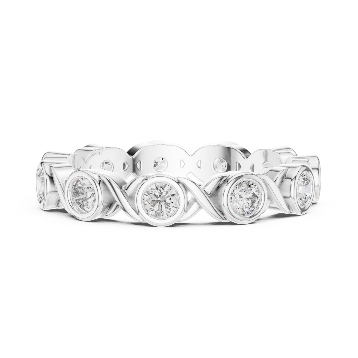 Round Cut Brilliant Moissanite VVS1 Eternity Band