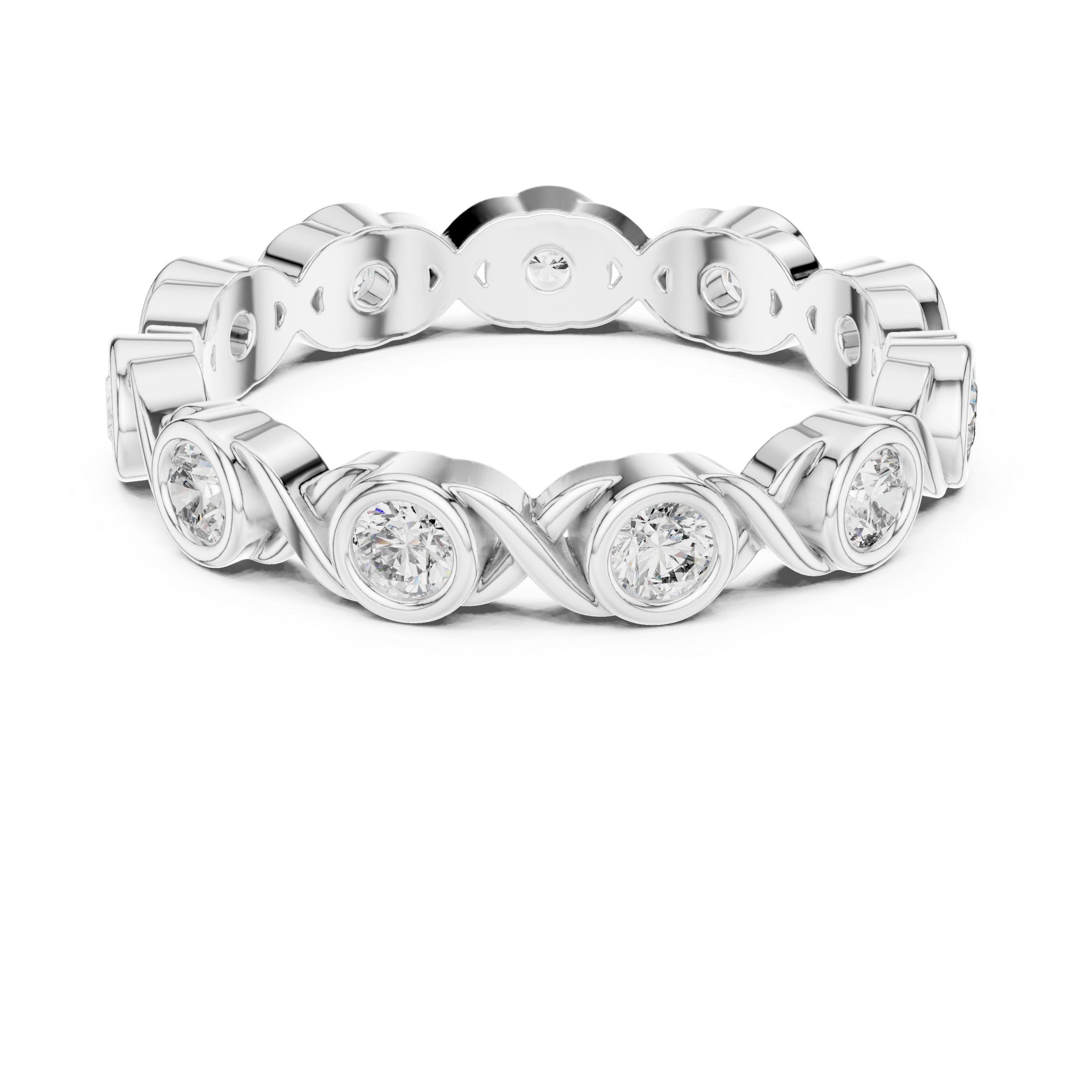 Round Cut Brilliant Moissanite VVS1 Eternity Band