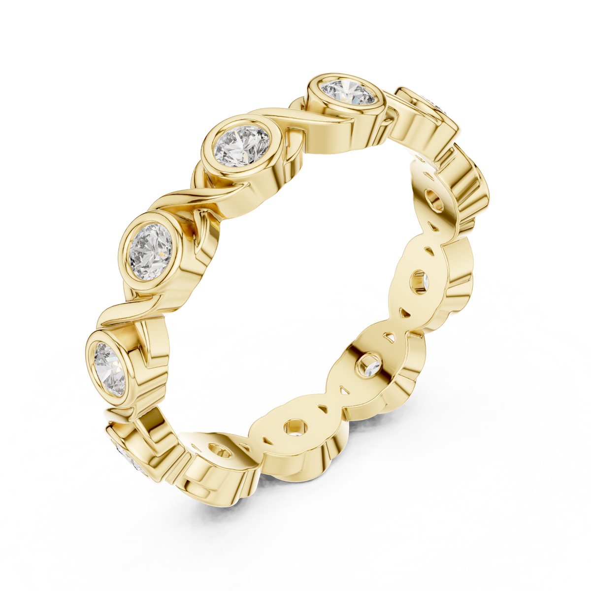 Round Cut Brilliant Moissanite VVS1 Eternity Band