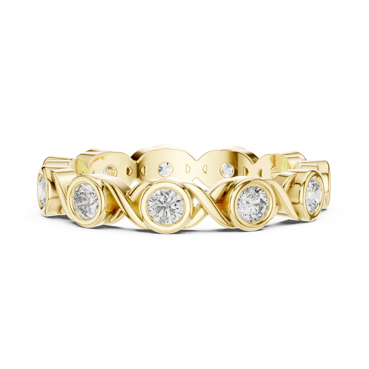 Round Cut Brilliant Moissanite VVS1 Eternity Band