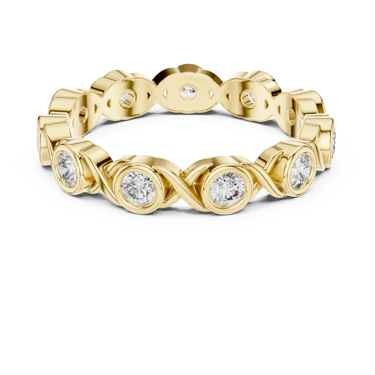 Round Cut Brilliant Moissanite VVS1 Eternity Band