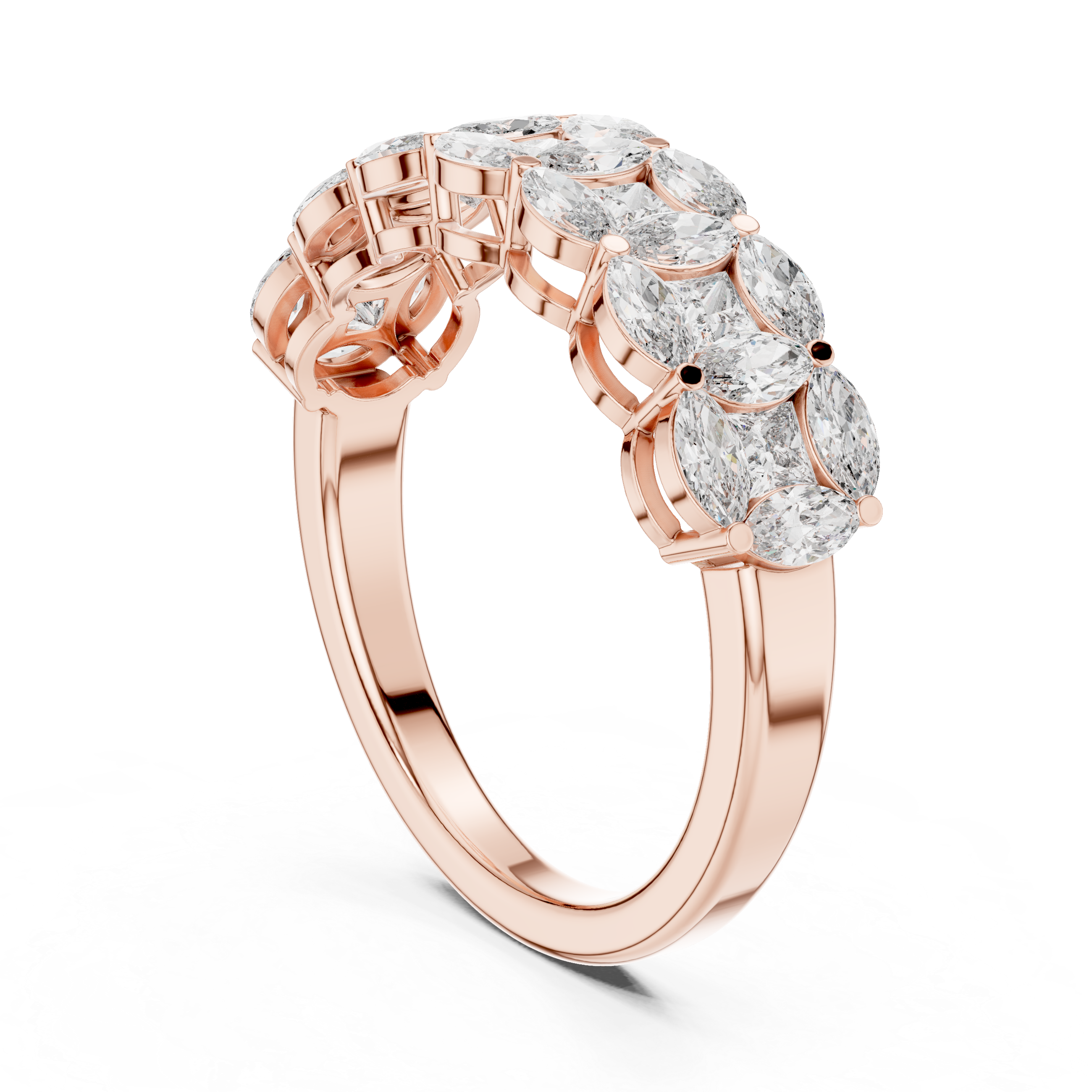 Princess And Marquise Cut Brilliant Moissanite VVS1 Eternity Band