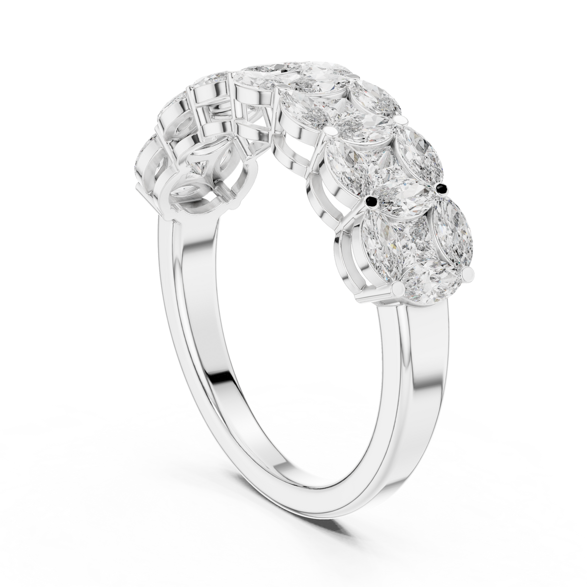 Princess And Marquise Cut Brilliant Moissanite VVS1 Eternity Band