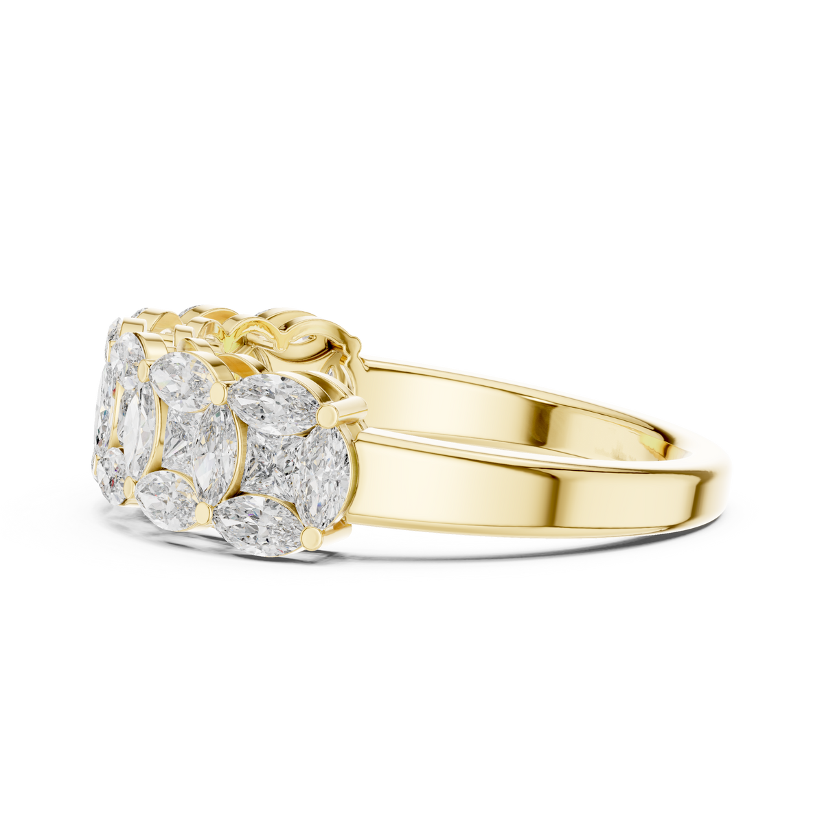 Princess And Marquise Cut Brilliant Moissanite VVS1 Eternity Band