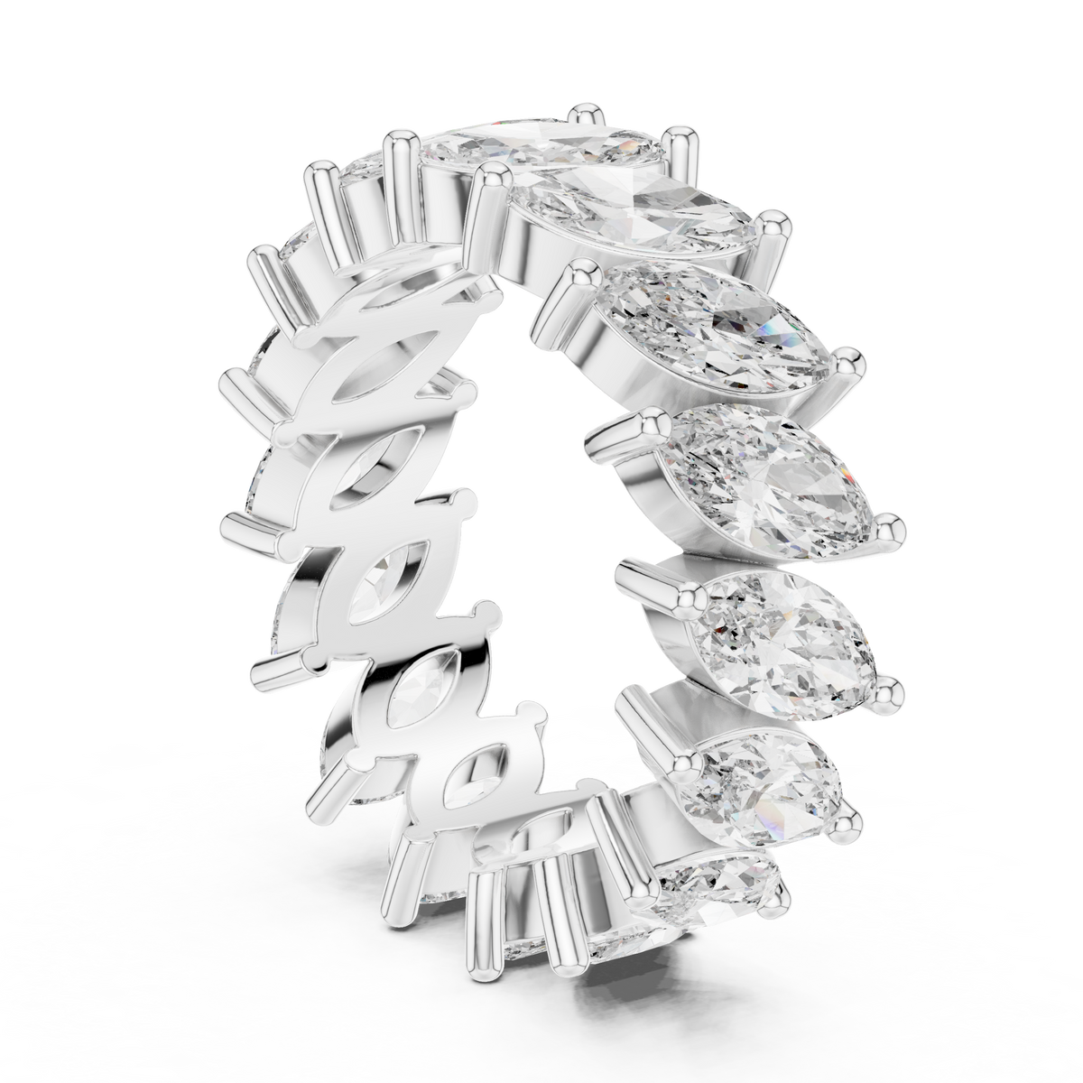 Marquise Cut Brilliant Moissanite VVS1 Eternity Band
