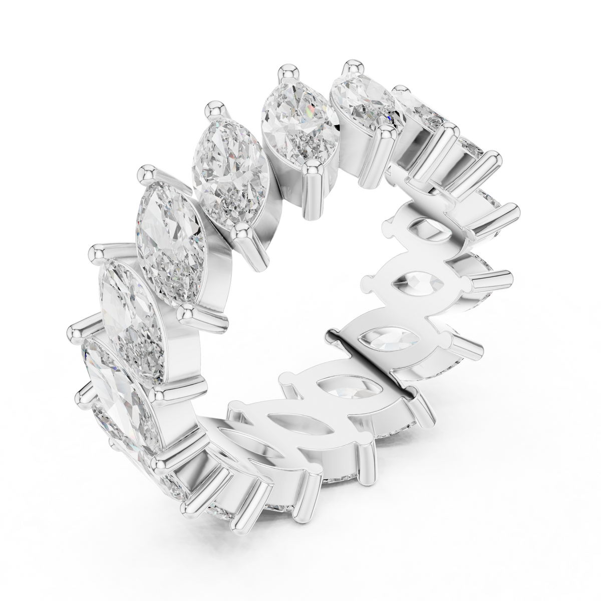 Marquise Cut Brilliant Moissanite VVS1 Eternity Band