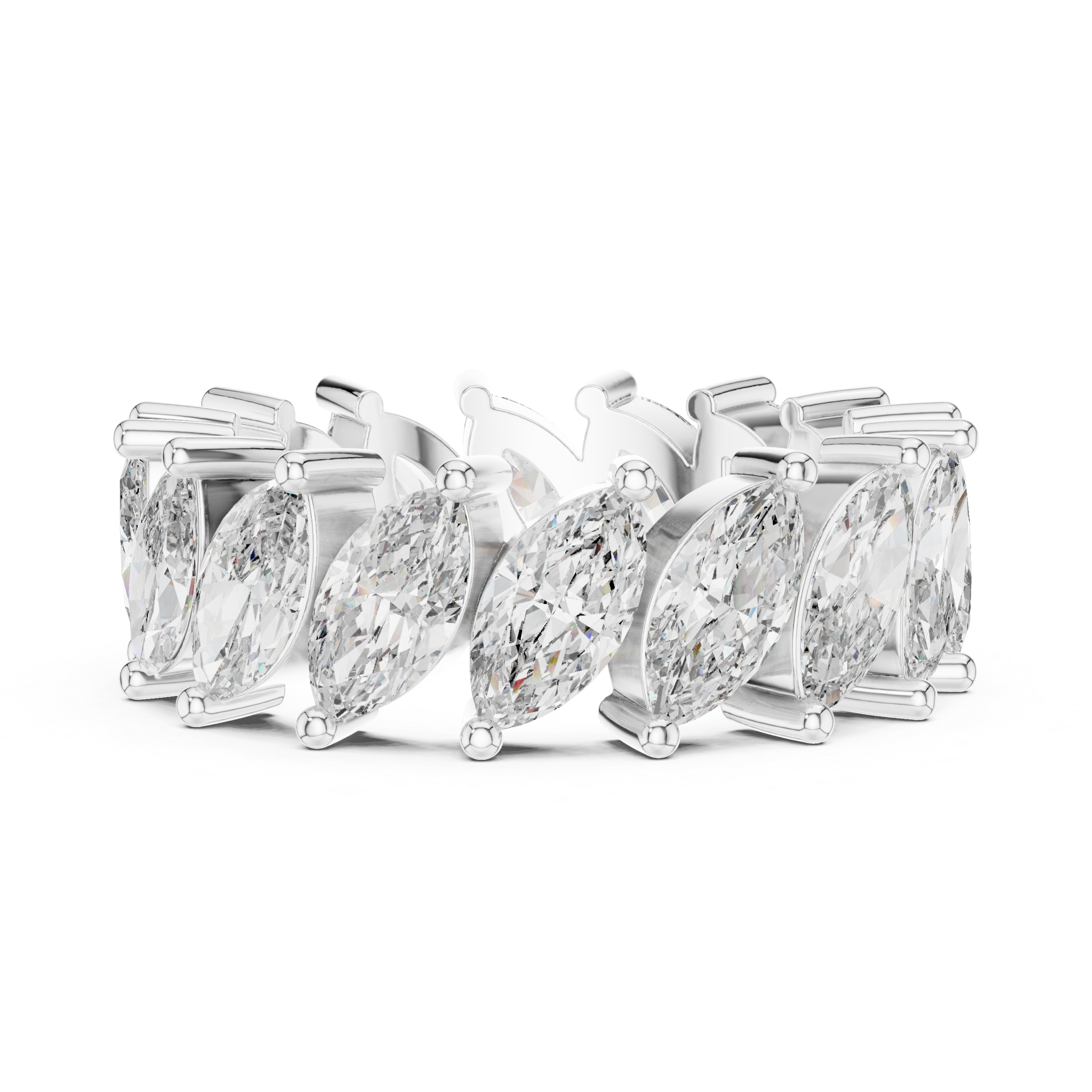 Marquise Cut Brilliant Moissanite VVS1 Eternity Band