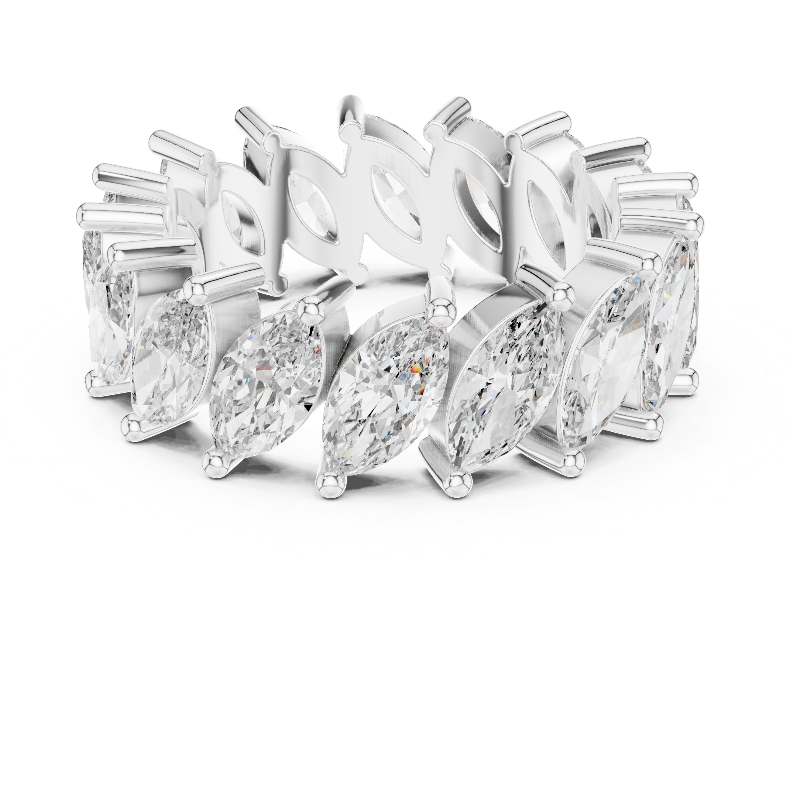 Marquise Cut Brilliant Moissanite VVS1 Eternity Band