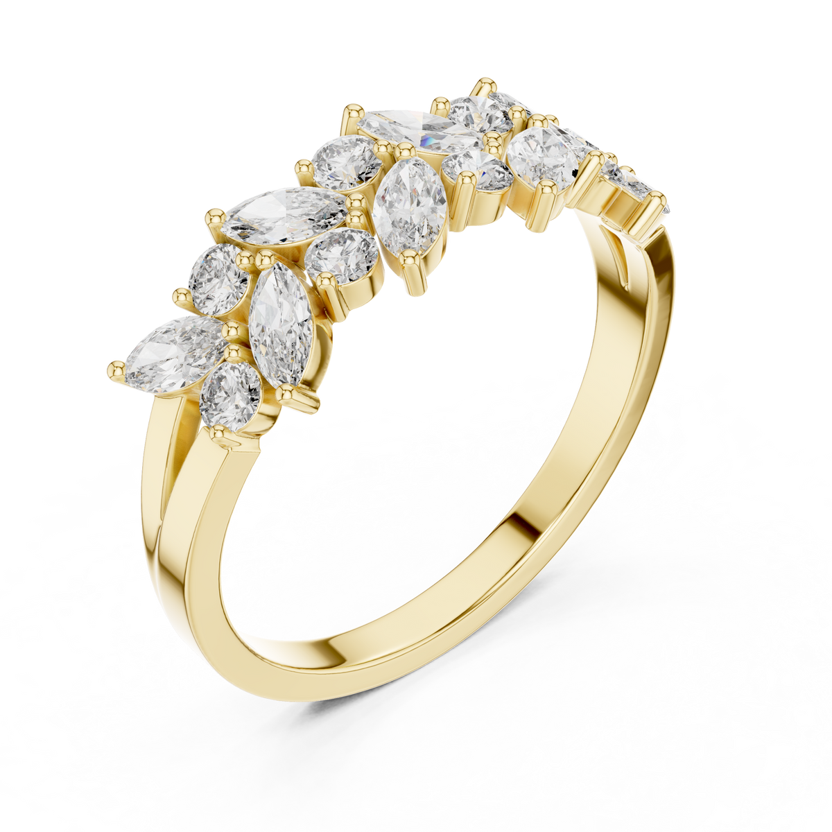 Marquise And Round Cut Brilliant Moissanite VVS1 Eternity Band