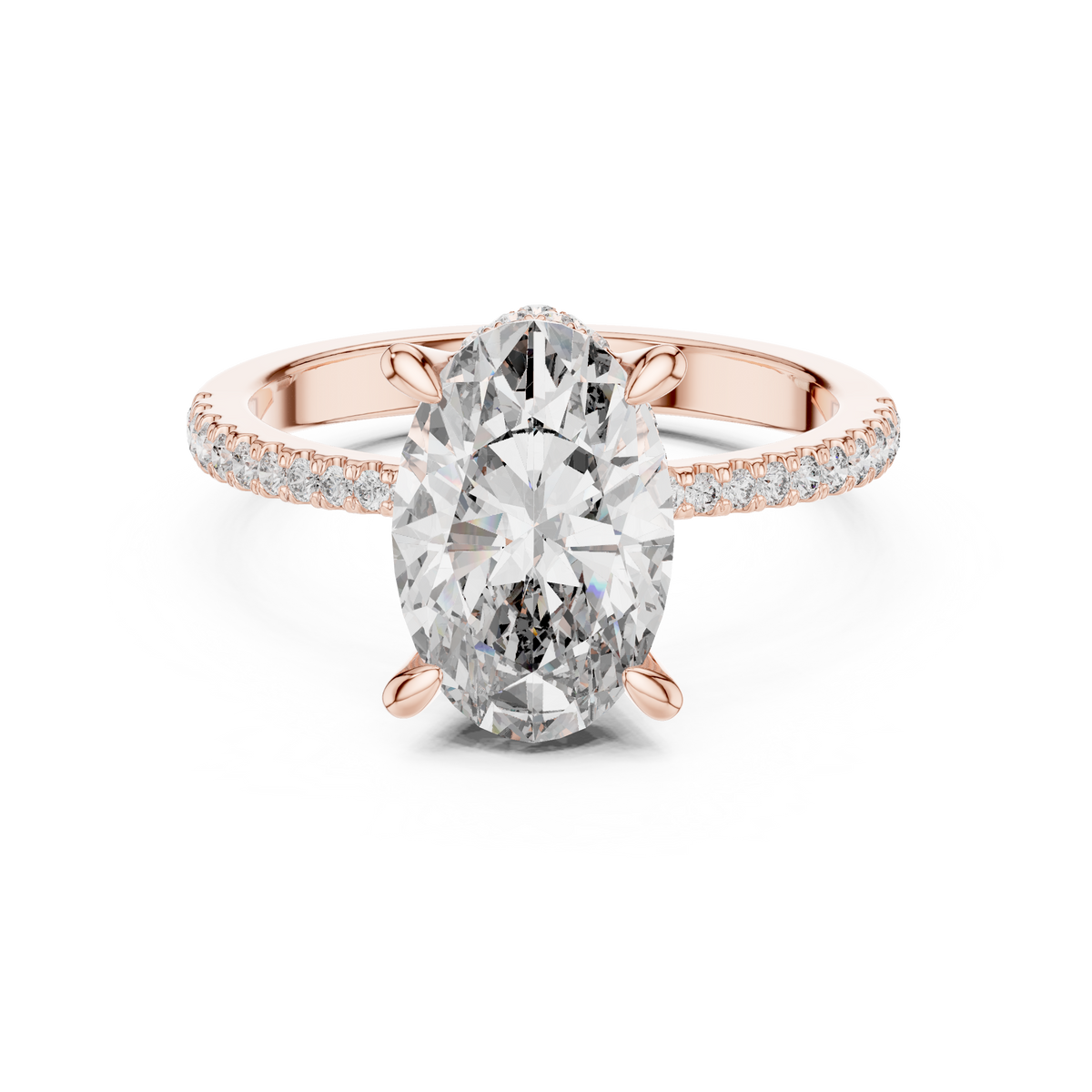 Oval And Round Cut Brilliant Moissanite VVS1 Eternity Engagement Ring