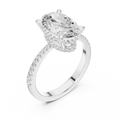 Oval And Round Cut Brilliant Moissanite VVS1 Eternity Engagement Ring