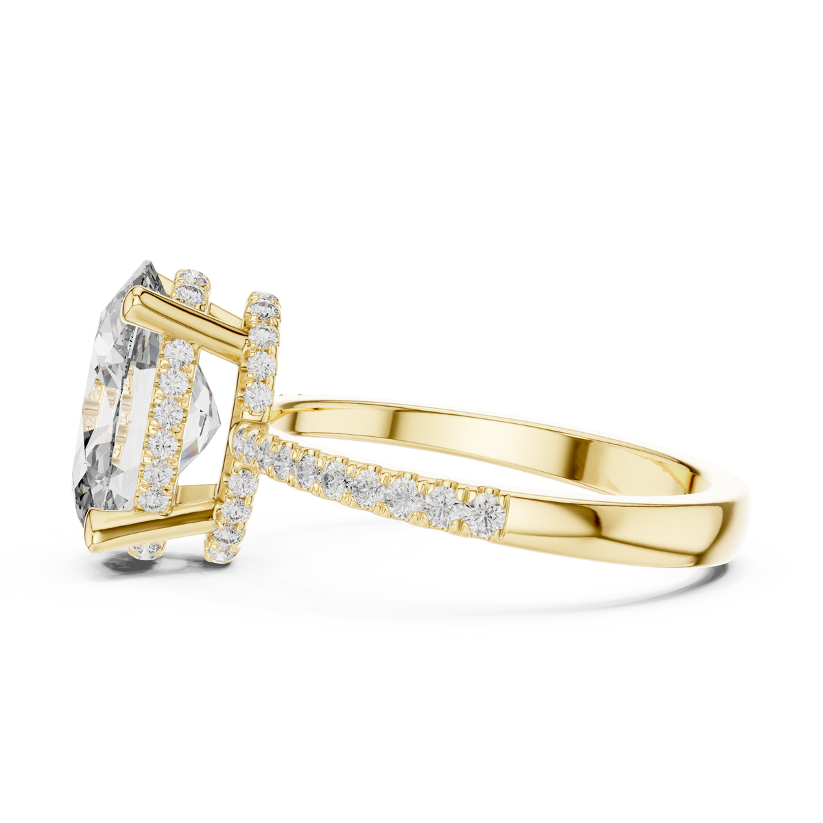 Oval And Round Cut Brilliant Moissanite VVS1 Eternity Engagement Ring