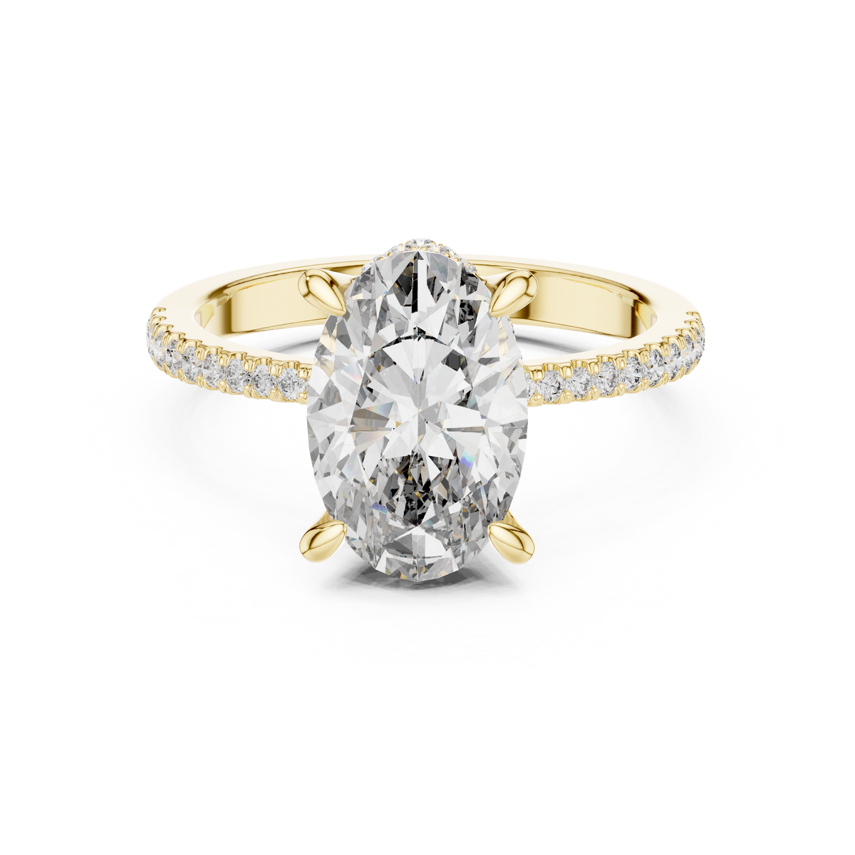 Oval And Round Cut Brilliant Moissanite VVS1 Eternity Engagement Ring