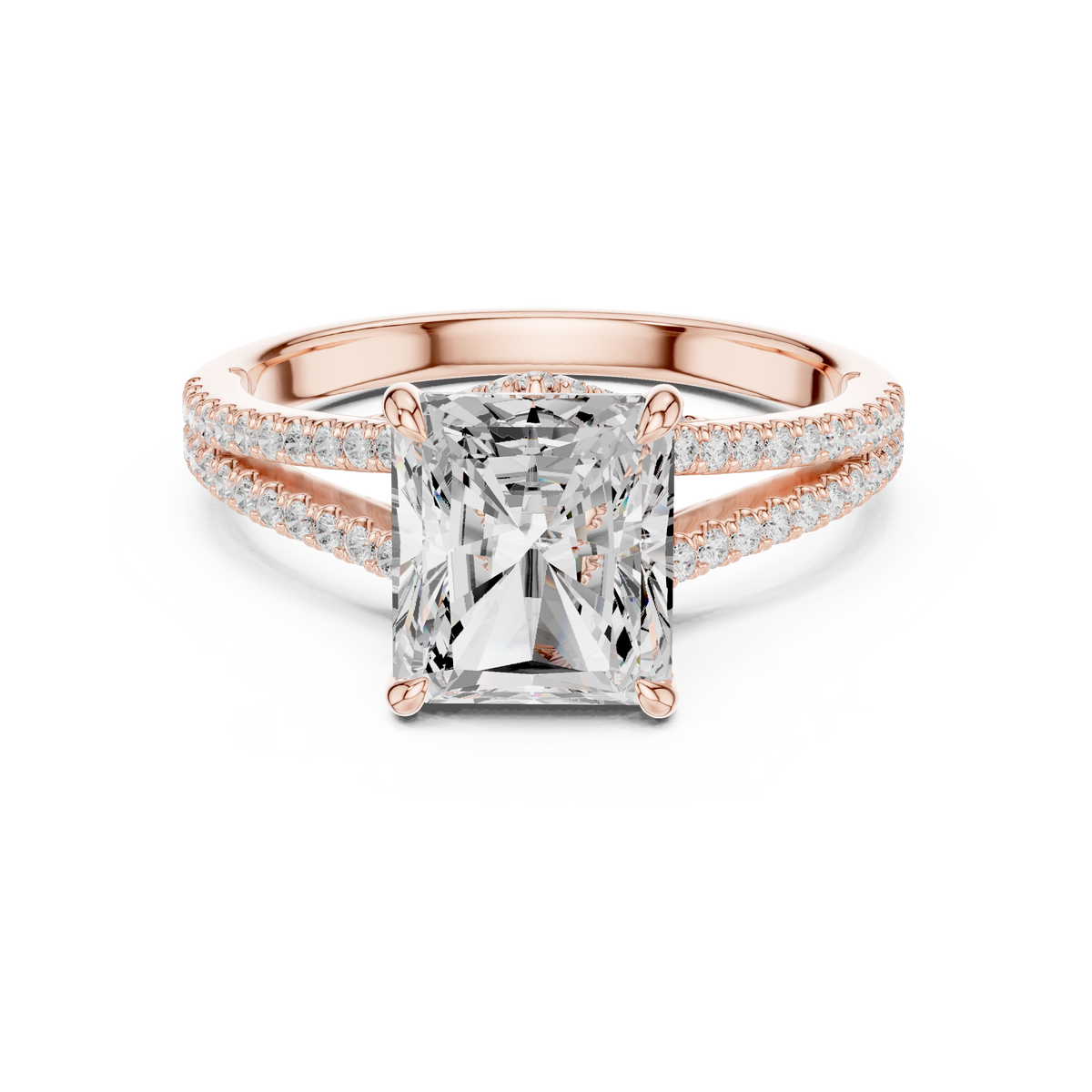 Princess And Round Brilliant Moissanite VVS1 Eternity Engagement Ring