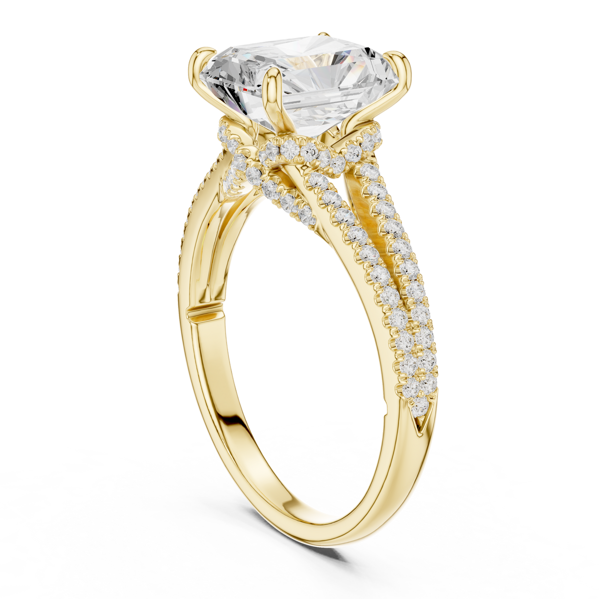 Princess And Round Brilliant Moissanite VVS1 Eternity Engagement Ring