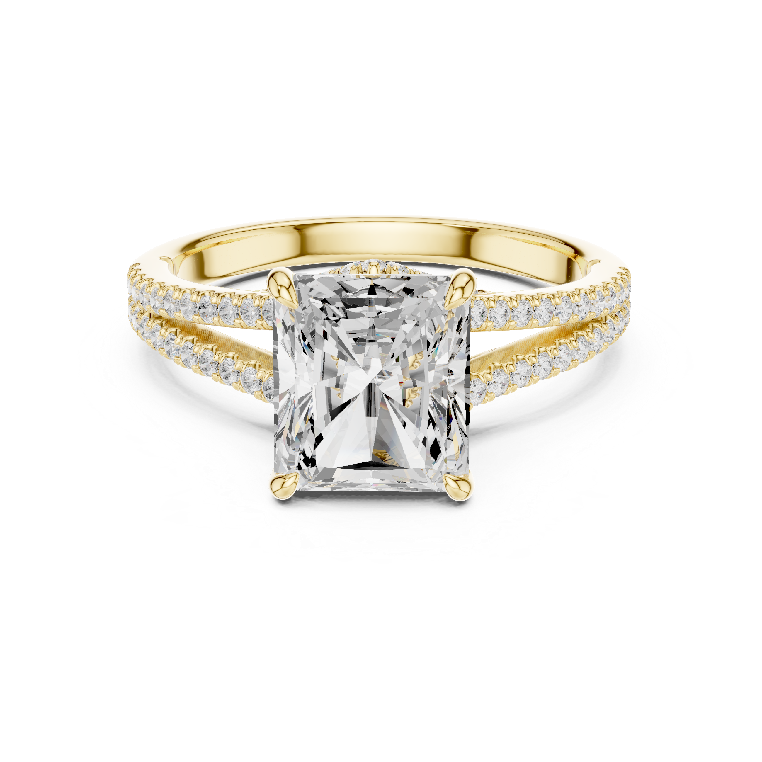 Princess And Round Brilliant Moissanite VVS1 Eternity Engagement Ring