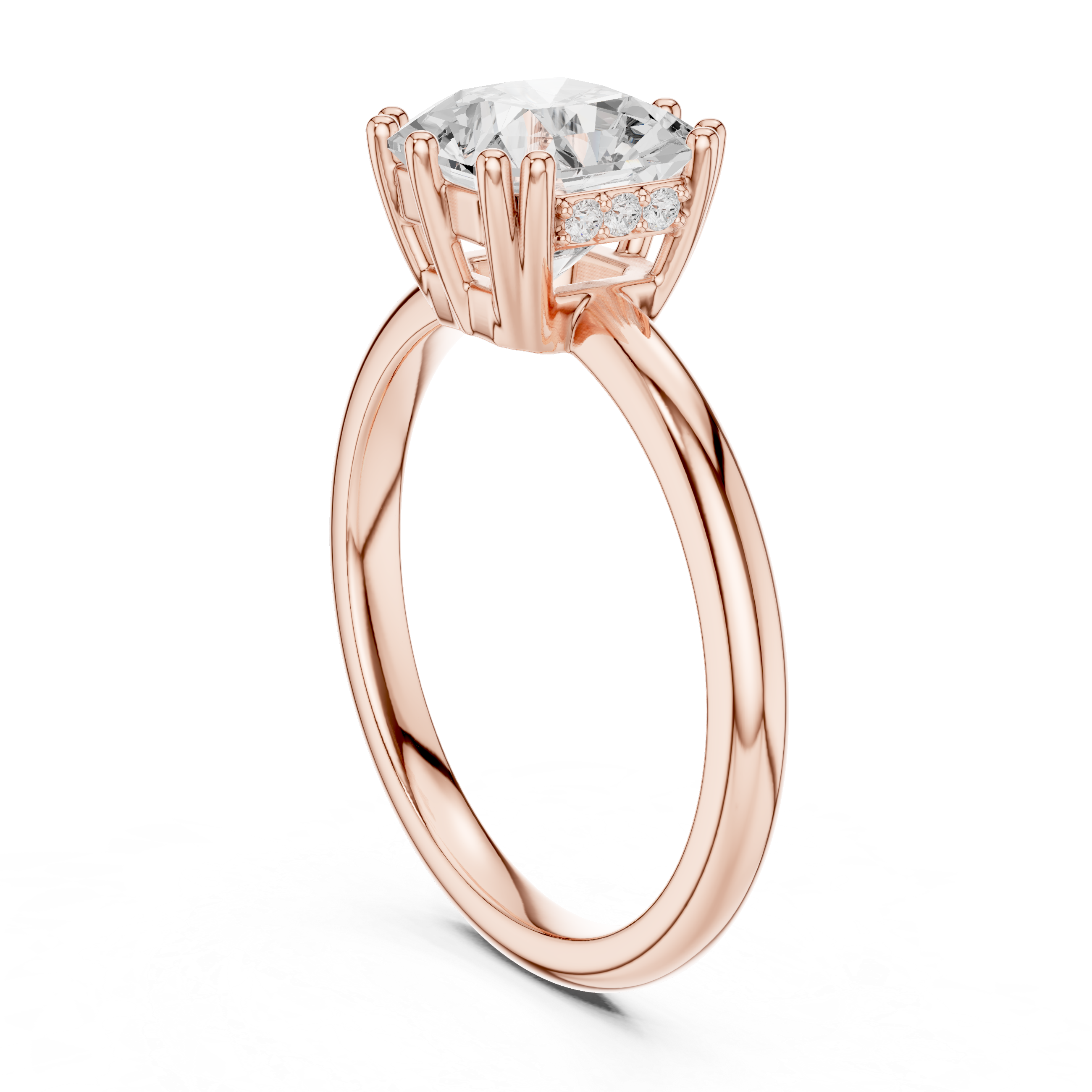 Asscher And Round Cut Brilliant Moissanite VVS1 Eternity Engagement Ring