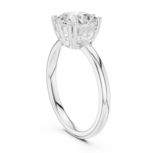 Asscher And Round Cut Brilliant Moissanite VVS1 Eternity Engagement Ring