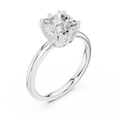 Asscher And Round Cut Brilliant Moissanite VVS1 Eternity Engagement Ring