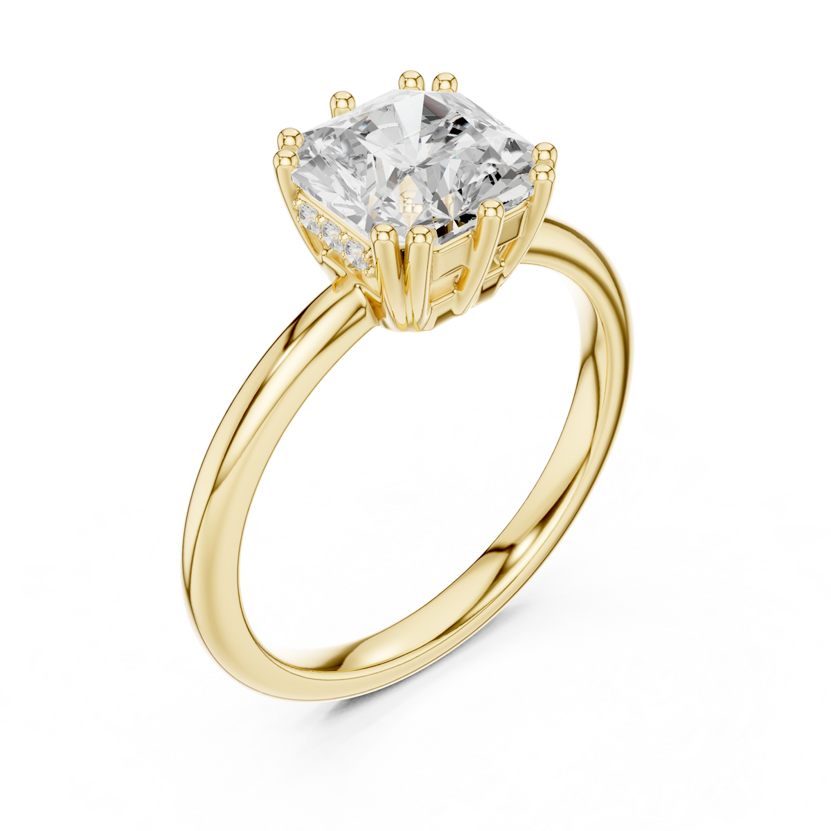 Asscher And Round Cut Brilliant Moissanite VVS1 Eternity Engagement Ring