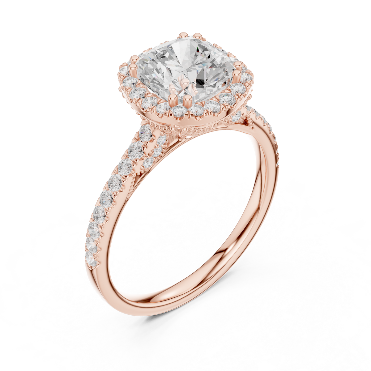 Cushion And Round Cut Brilliant Moissanite VVS1 Eternity Engagement Ring