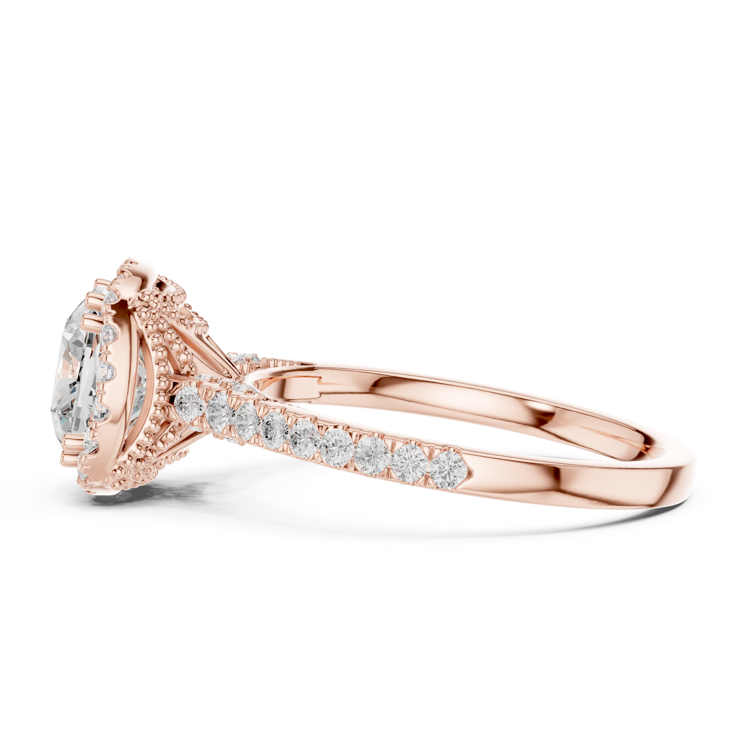 Cushion And Round Cut Brilliant Moissanite VVS1 Eternity Engagement Ring