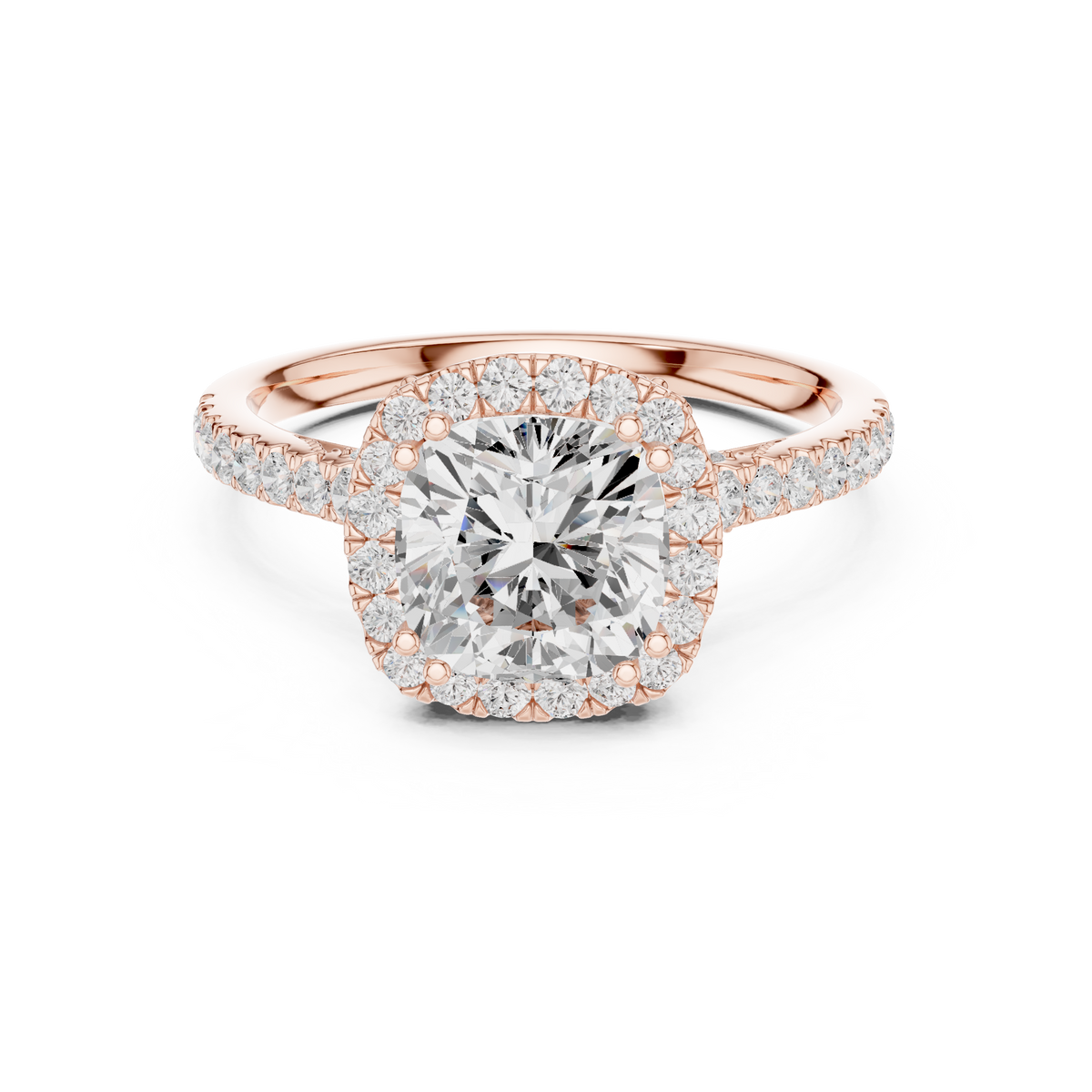 Cushion And Round Cut Brilliant Moissanite VVS1 Eternity Engagement Ring
