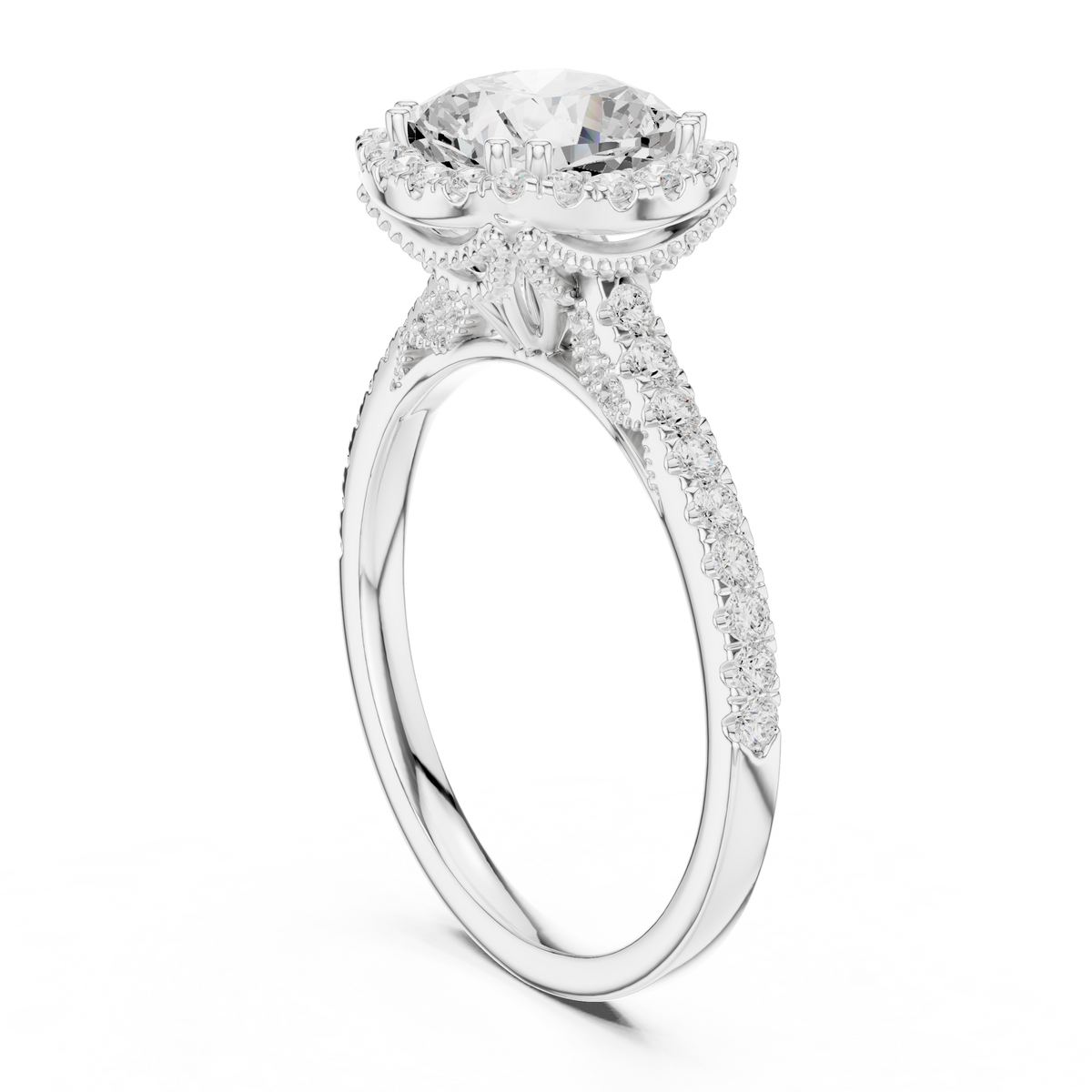 Cushion And Round Cut Brilliant Moissanite VVS1 Eternity Engagement Ring