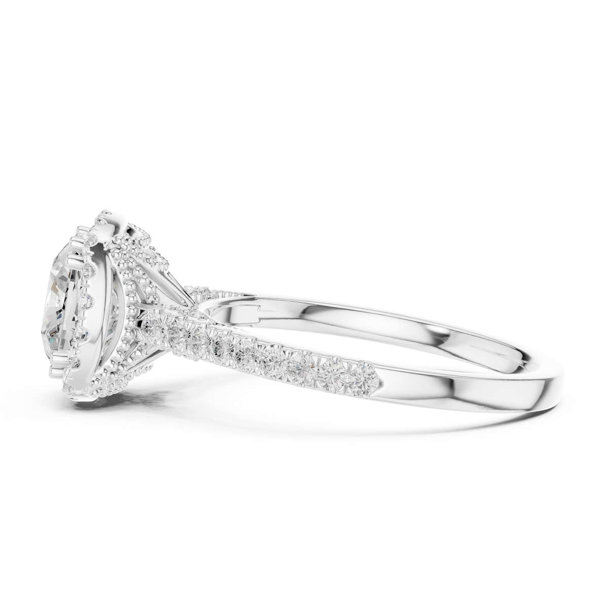Cushion And Round Cut Brilliant Moissanite VVS1 Eternity Engagement Ring