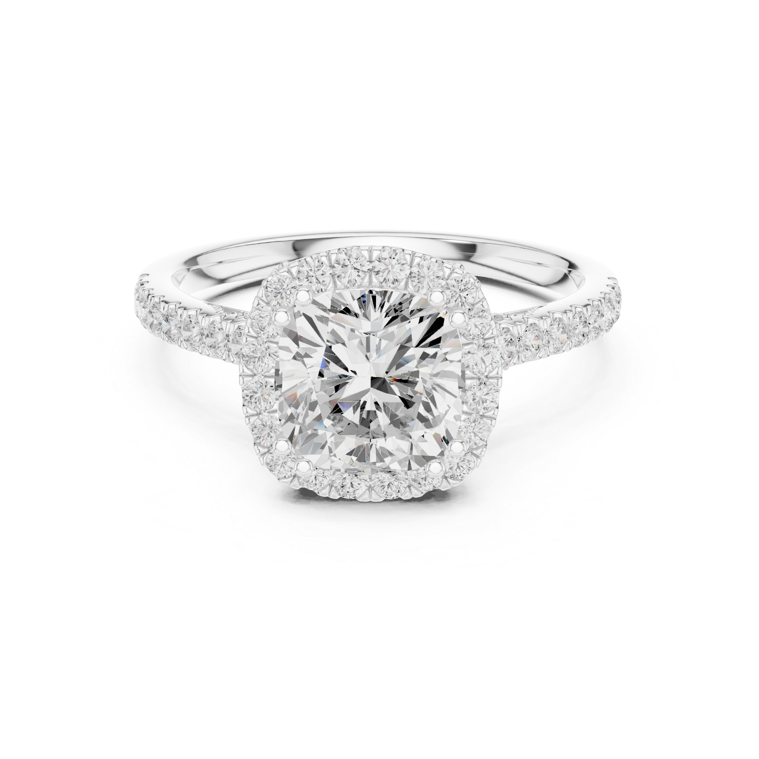 Cushion And Round Cut Brilliant Moissanite VVS1 Eternity Engagement Ring