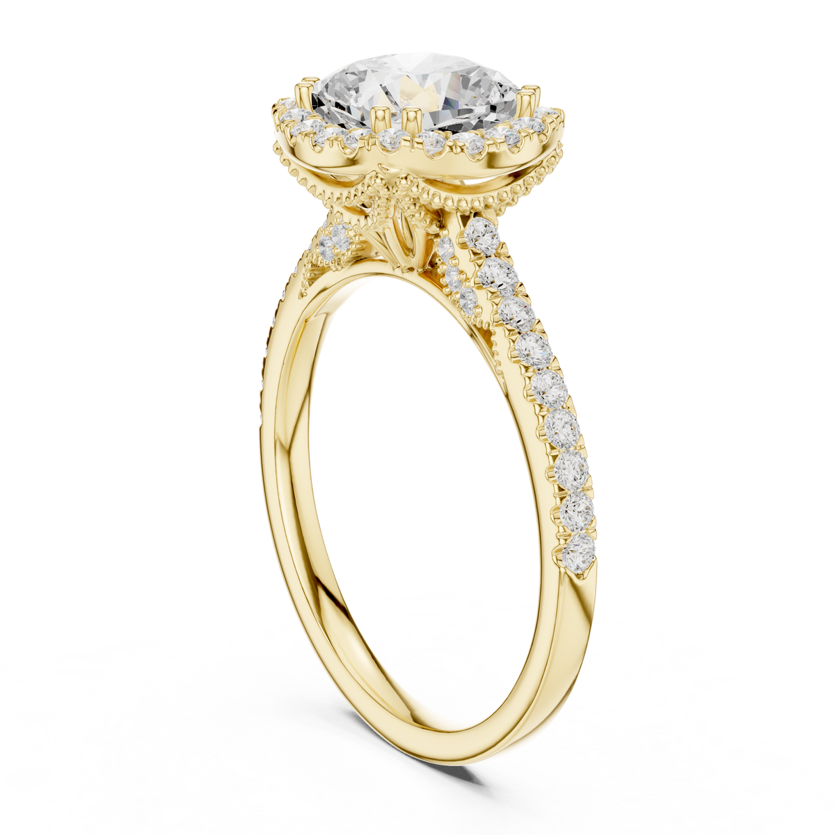 Cushion And Round Cut Brilliant Moissanite VVS1 Eternity Engagement Ring